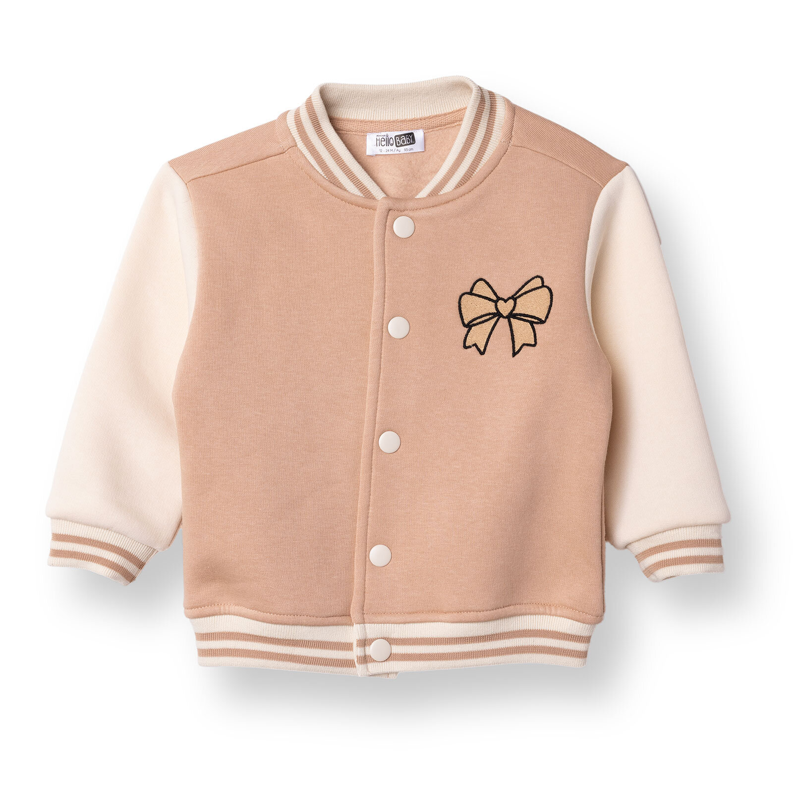 Kız Bebek Kolej Montları Üç İplik Hakim Yaka Uzun Kol