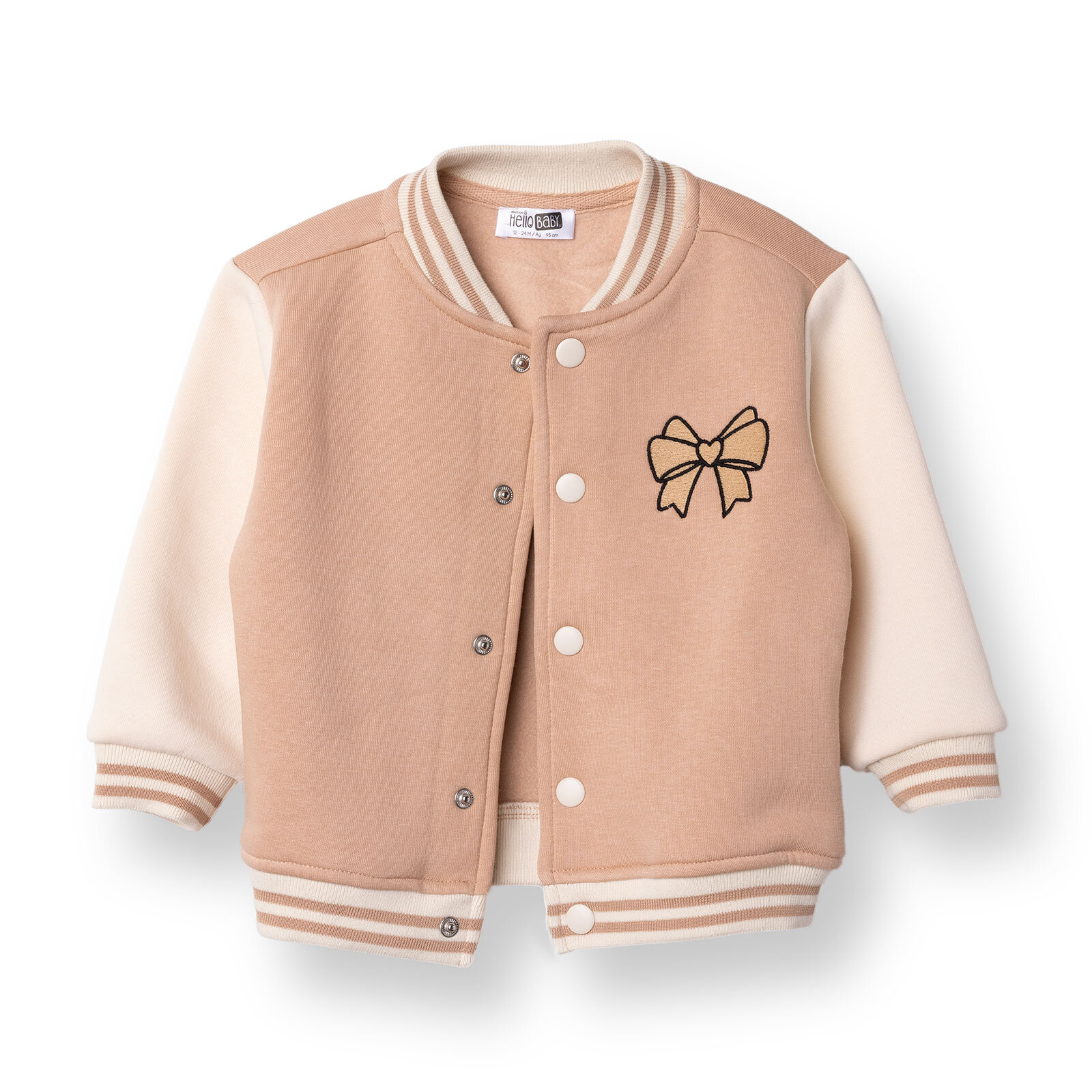 Kız Bebek Kolej Montları Üç İplik Hakim Yaka Uzun Kol