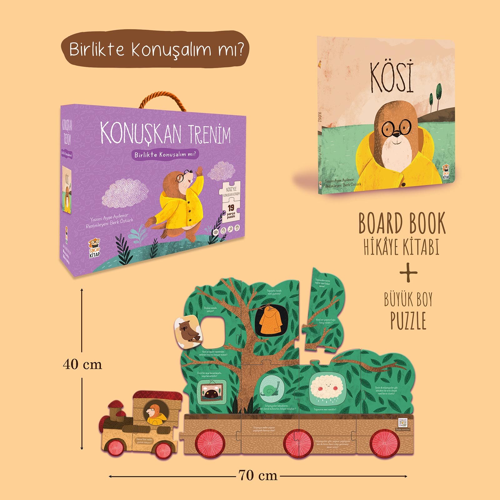 Kösi- Konuşkan Trenim 19 Parça Puzzle ve Kitap Kösi- Konuşkan Trenim 19 Parça Puzzle ve Kitap