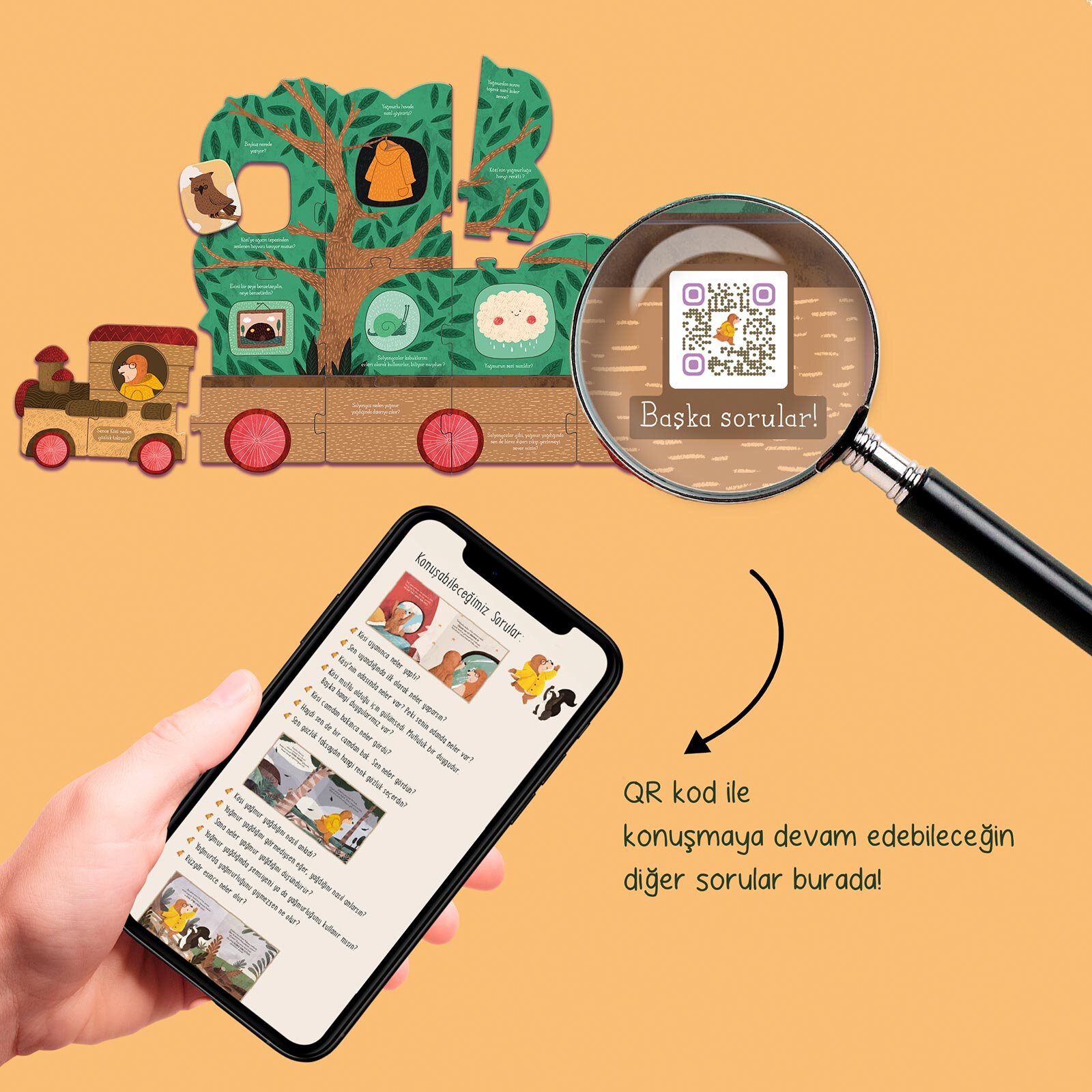 Kösi- Konuşkan Trenim 19 Parça Puzzle ve Kitap Kösi- Konuşkan Trenim 19 Parça Puzzle ve Kitap