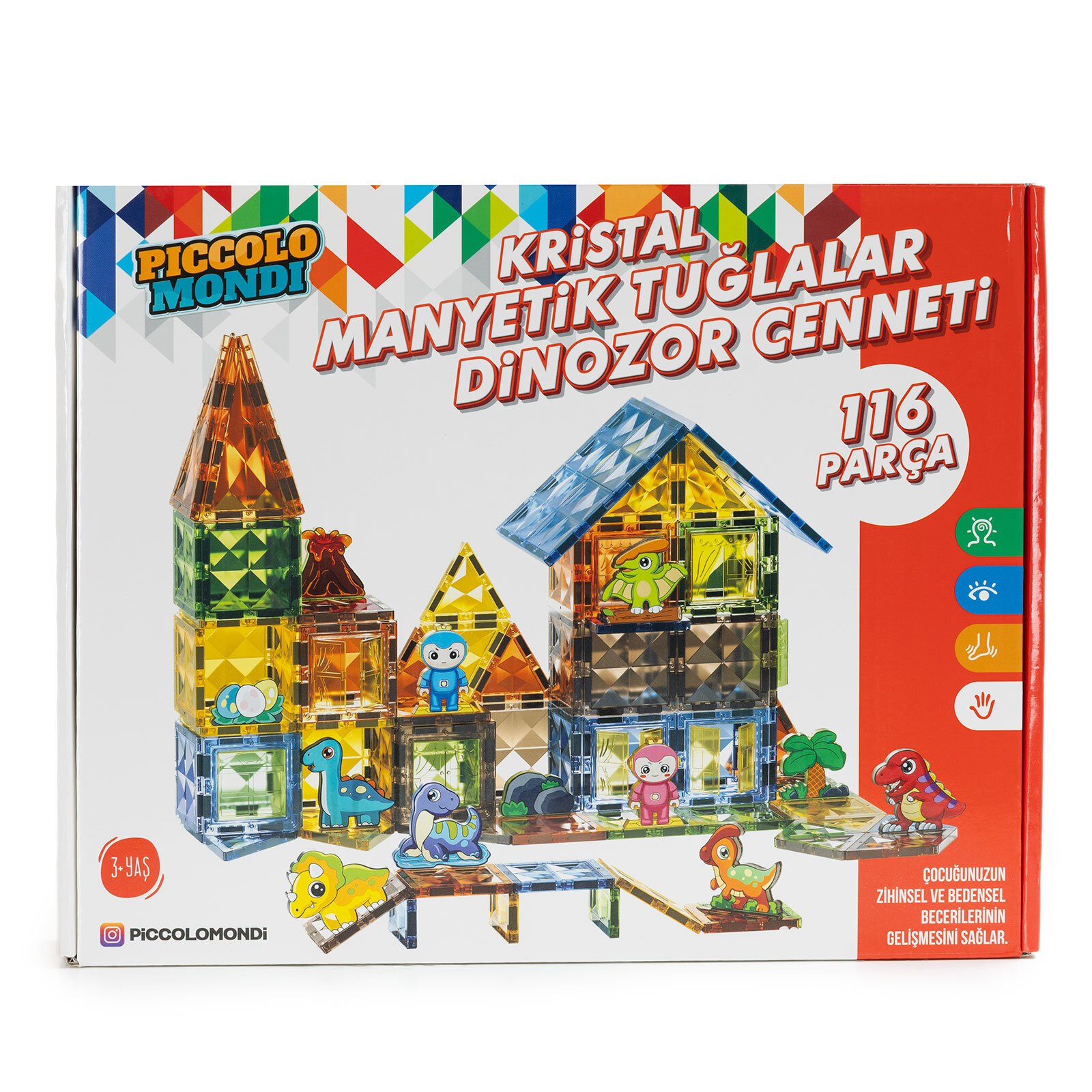 KRİSTAL MANYETİK TUĞLALAR DİNOZOR CENNETİ 116 PARÇA KRİSTAL MANYETİK TUĞLALAR DİNOZOR CENNETİ 116 PARÇA