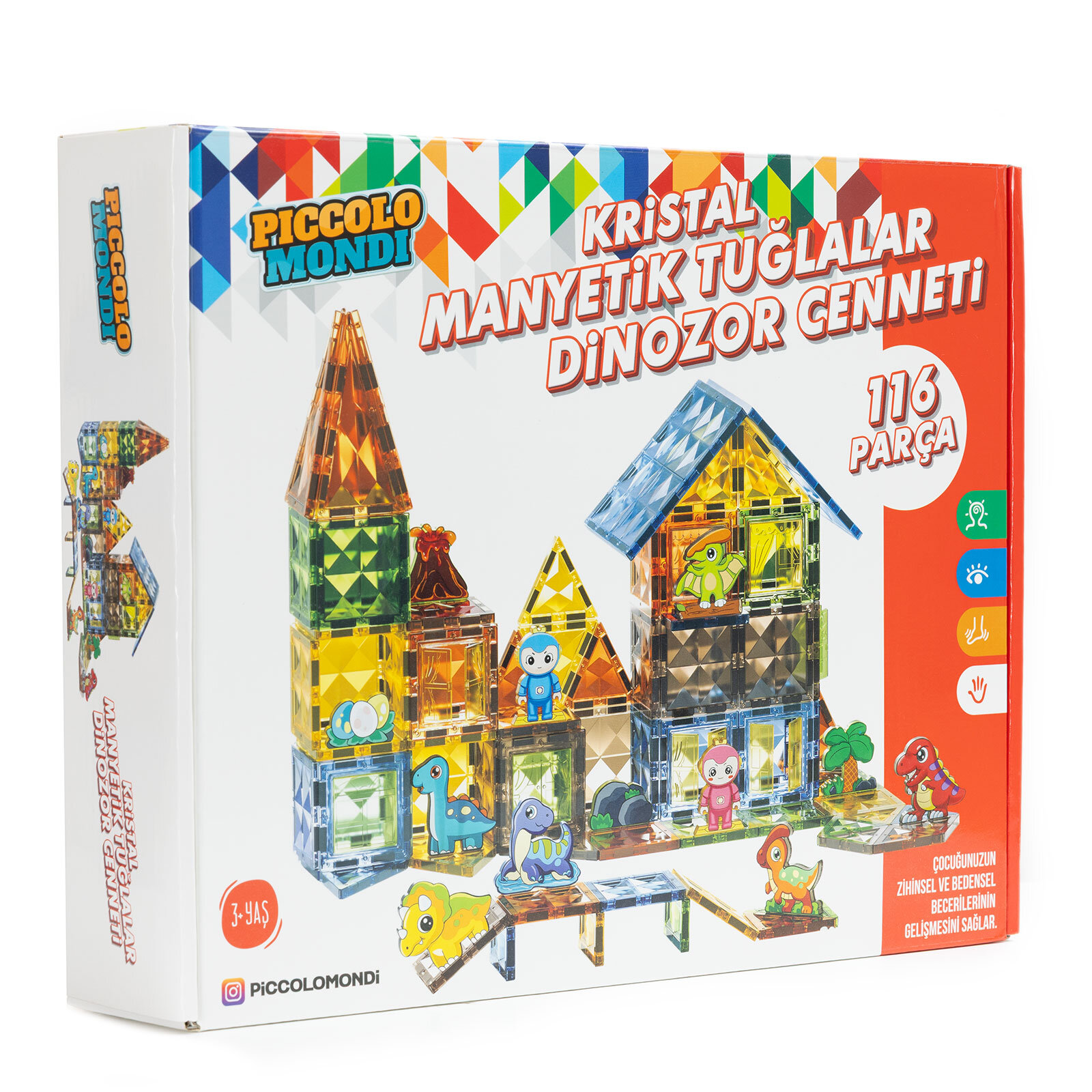 KRİSTAL MANYETİK TUĞLALAR DİNOZOR CENNETİ 116 PARÇA KRİSTAL MANYETİK TUĞLALAR DİNOZOR CENNETİ 116 PARÇA