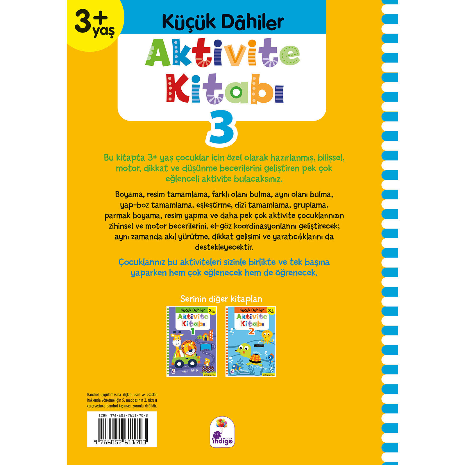 Küçük Dahiler Aktivite Kitabı 3 – 3+ Yaş (Pedagog Onaylı)