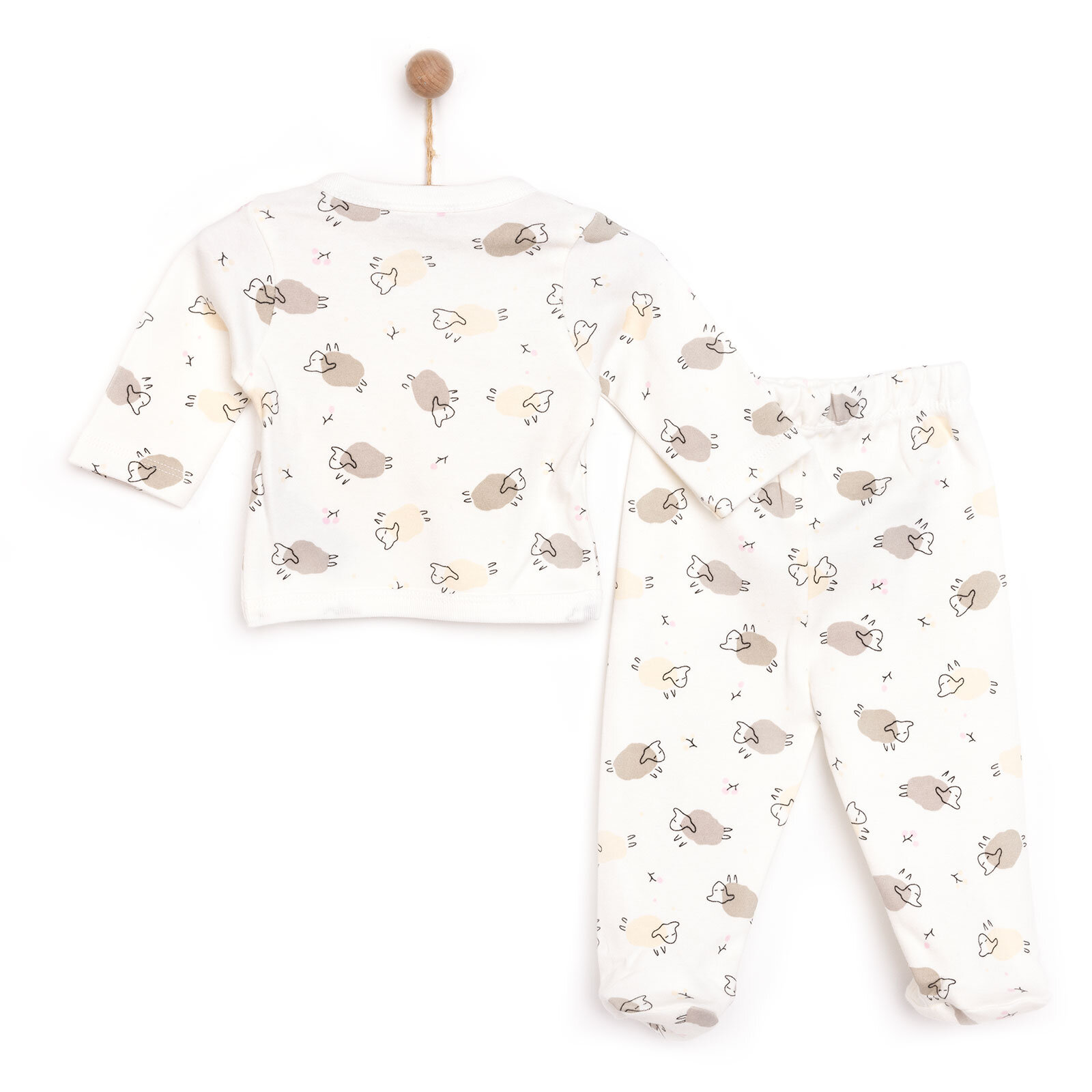 Kuzu Baskılı Yenidoğan Zıbın-Patikli Alt Kız Bebek Kuzu Baskılı Yenidoğan Zıbın-Patikli Alt Kız Bebek