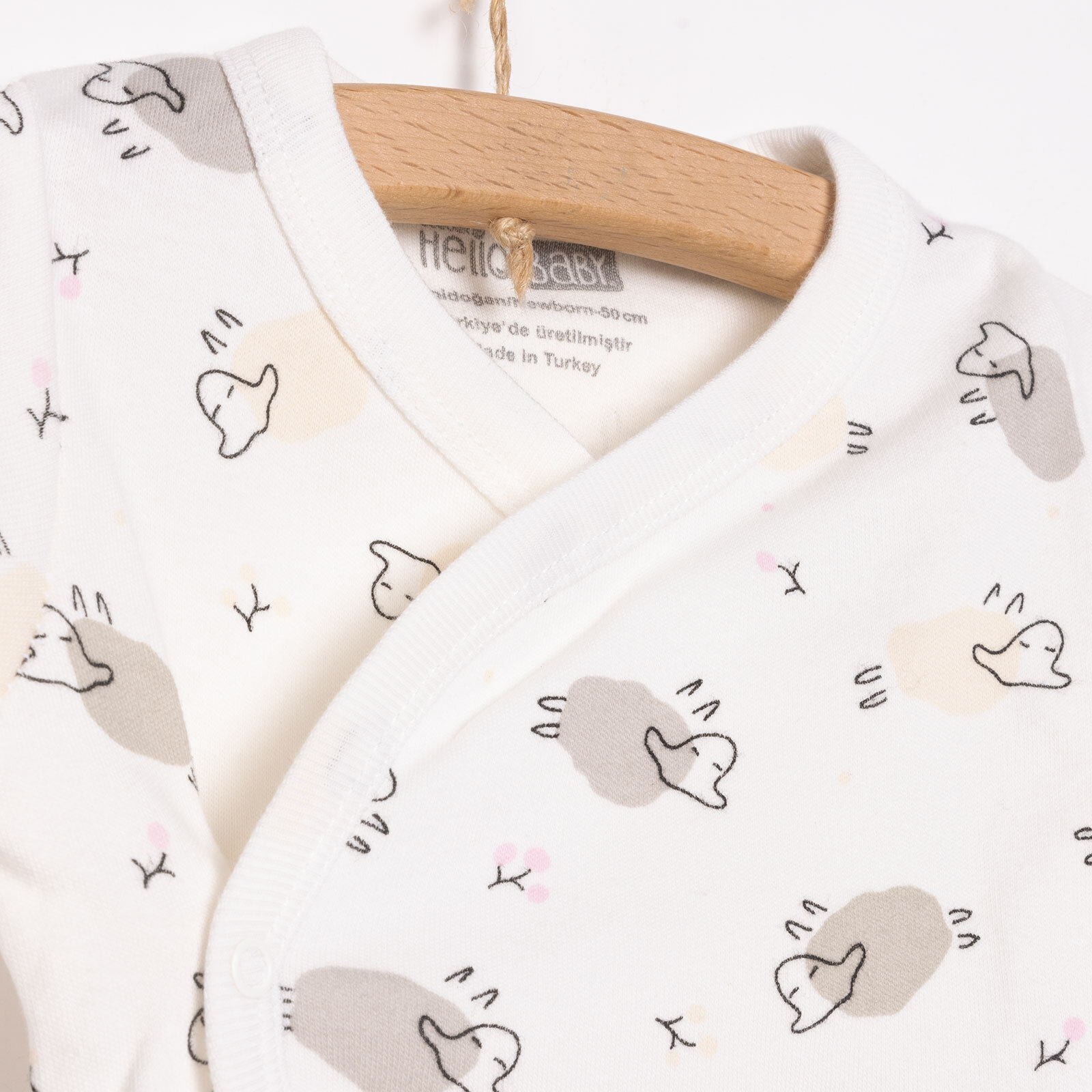 Kuzu Baskılı Yenidoğan Zıbın-Patikli Alt Kız Bebek Kuzu Baskılı Yenidoğan Zıbın-Patikli Alt Kız Bebek