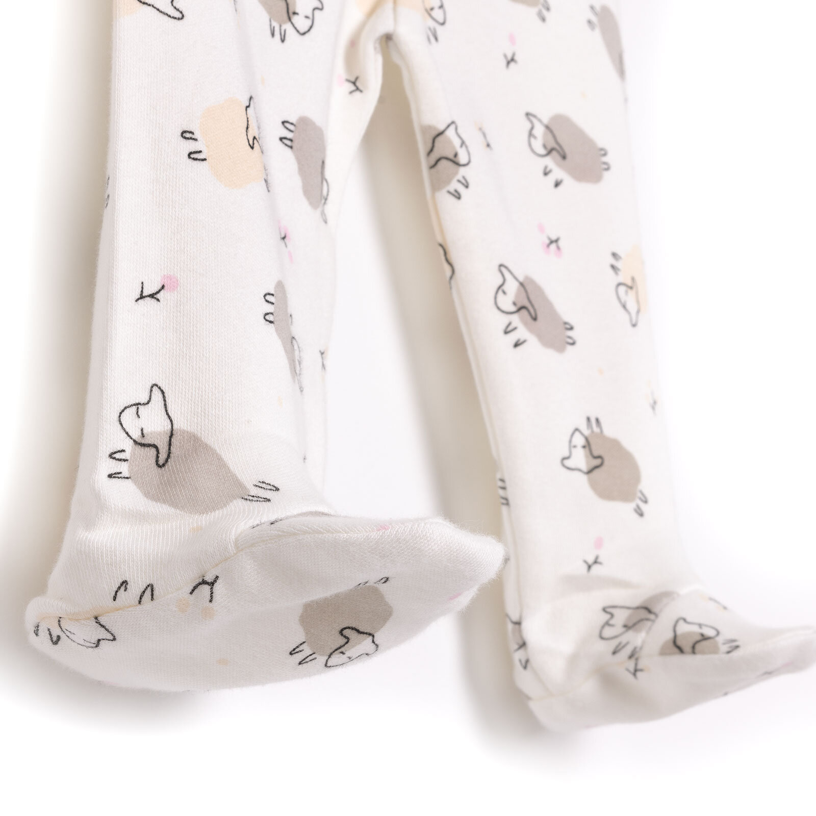 Kuzu Baskılı Yenidoğan Zıbın-Patikli Alt Kız Bebek Kuzu Baskılı Yenidoğan Zıbın-Patikli Alt Kız Bebek