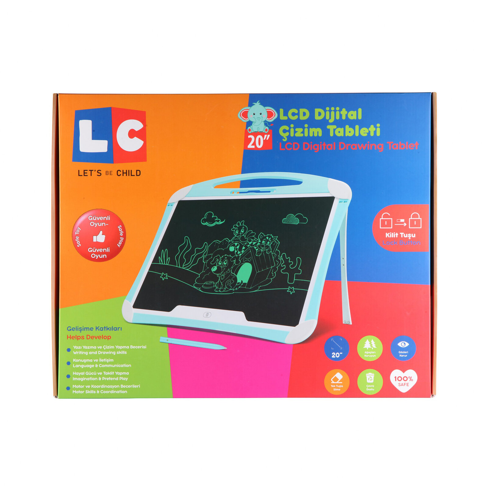 LC Dijital Çizim Tableti Pembe 20 İnç