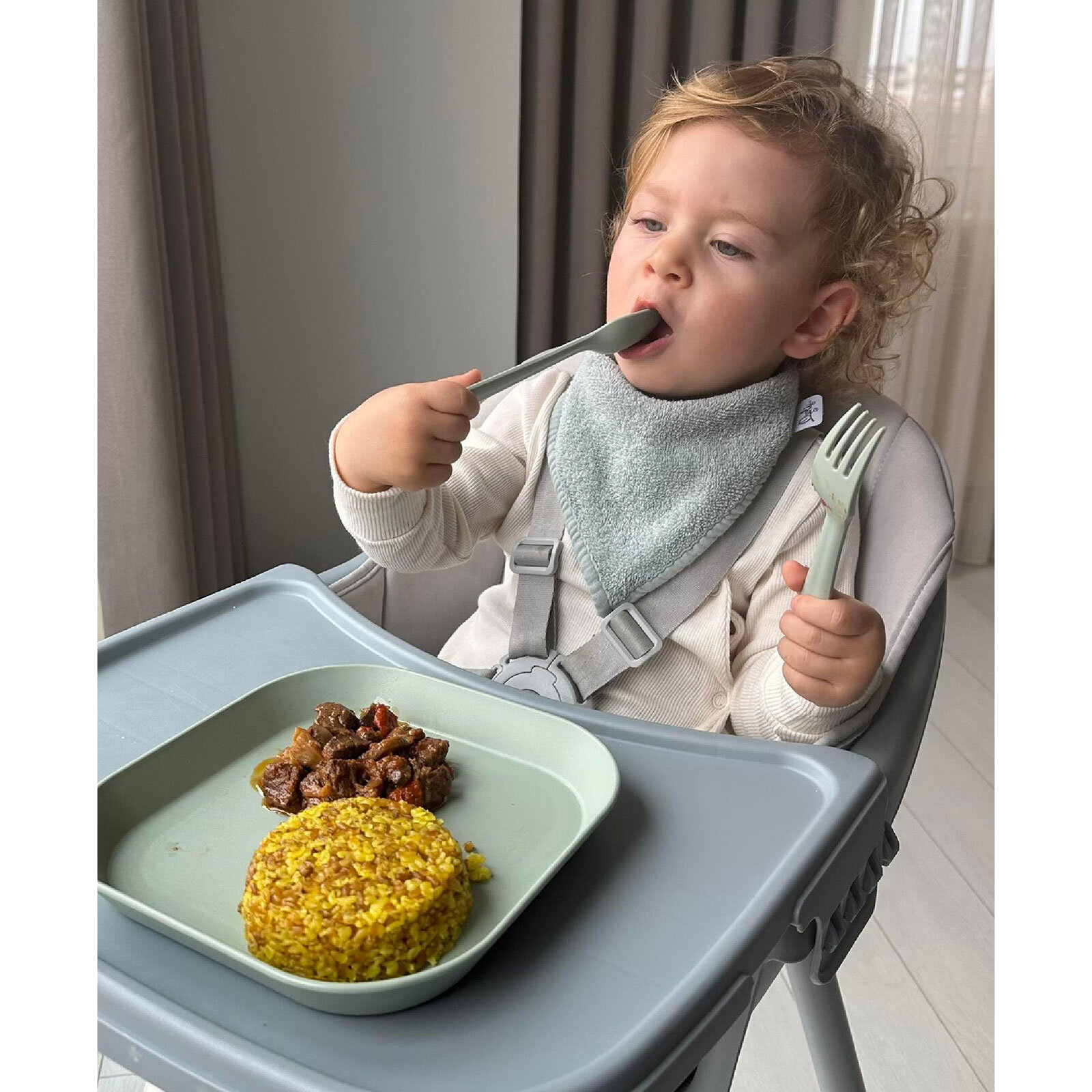 LC Kare Tabak 2'li Sage Green - Peach LC Kare Tabak 2'li Sage Green - Peach