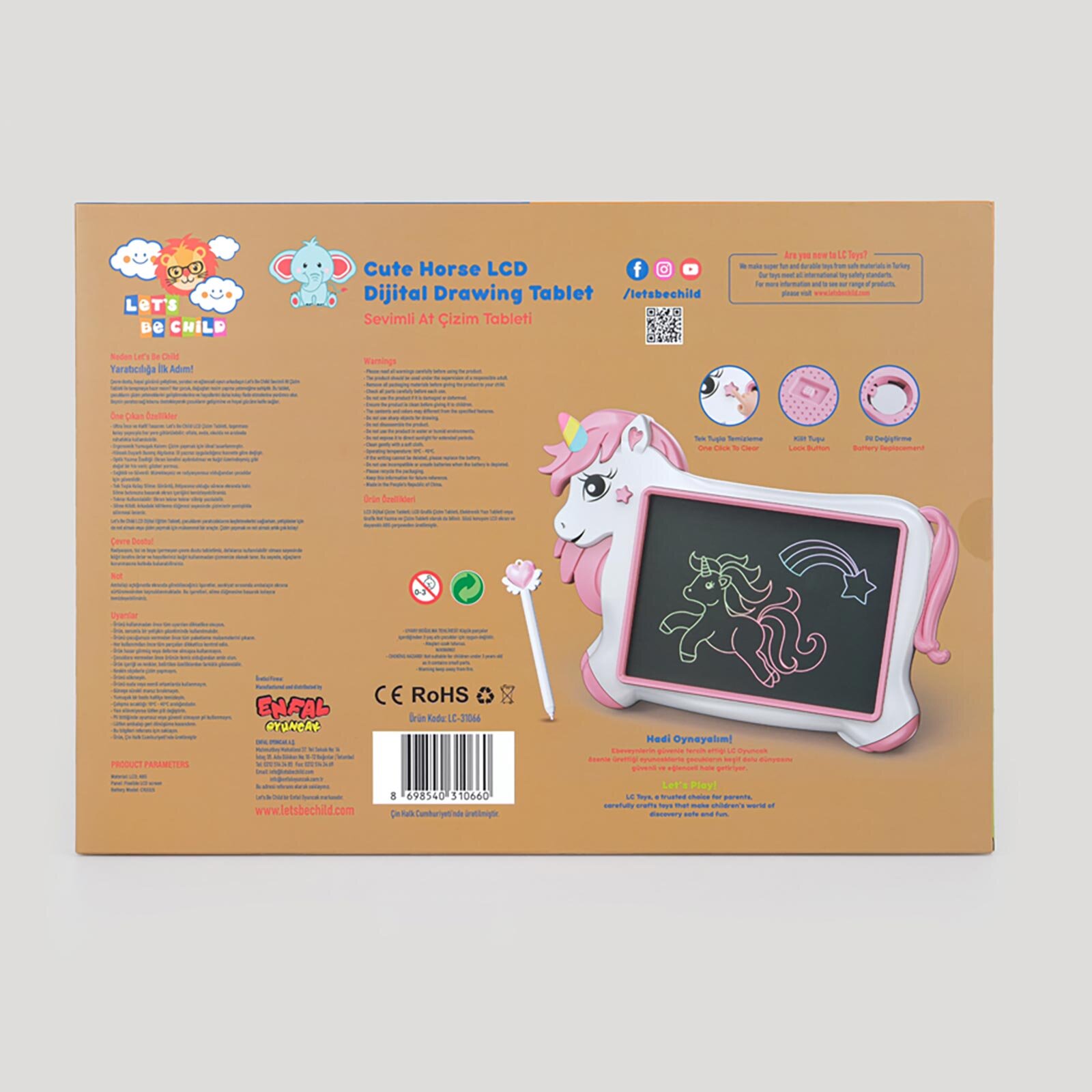 LC Sevimli At Çizim Tableti 10 İnç LC Sevimli At Çizim Tableti 10 İnç