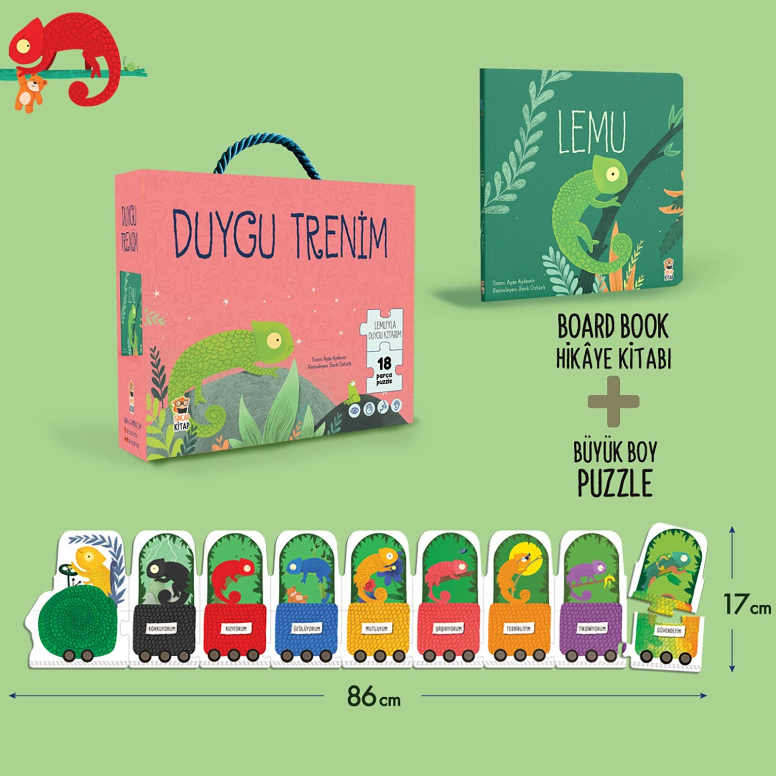 Lemu- Duygu Trenim 18 Parça Puzzle ve Kitap