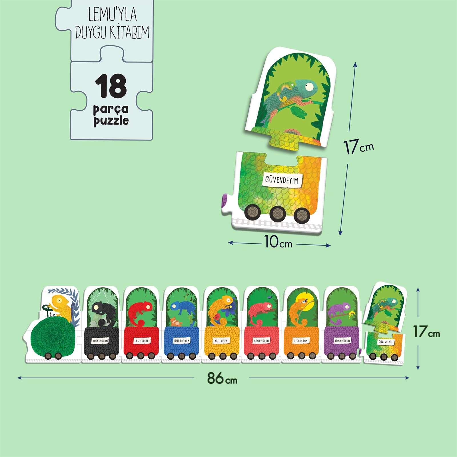 Lemu- Duygu Trenim 18 Parça Puzzle ve Kitap