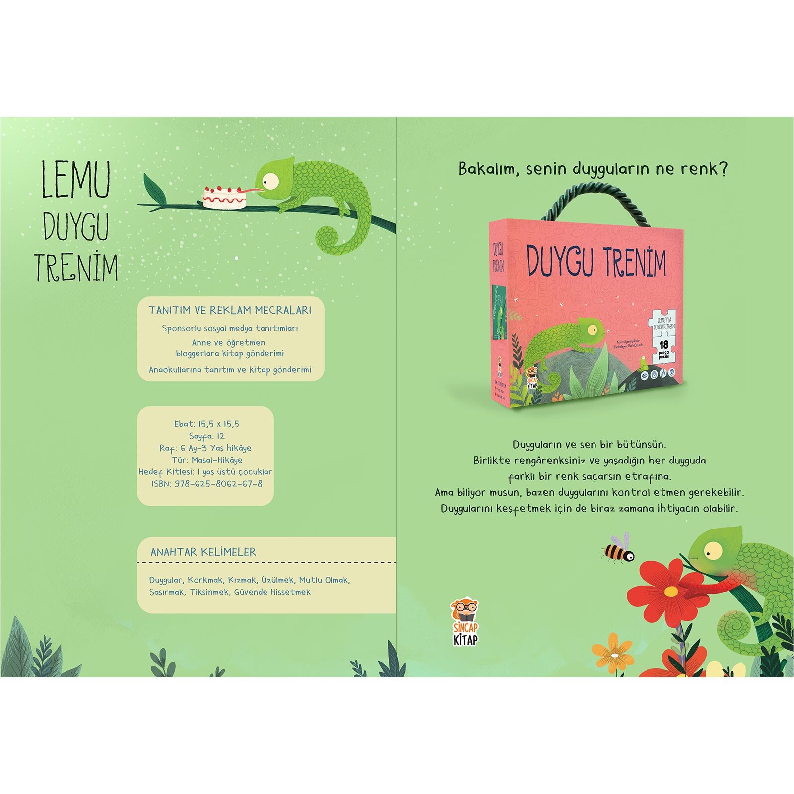 Lemu- Duygu Trenim 18 Parça Puzzle ve Kitap