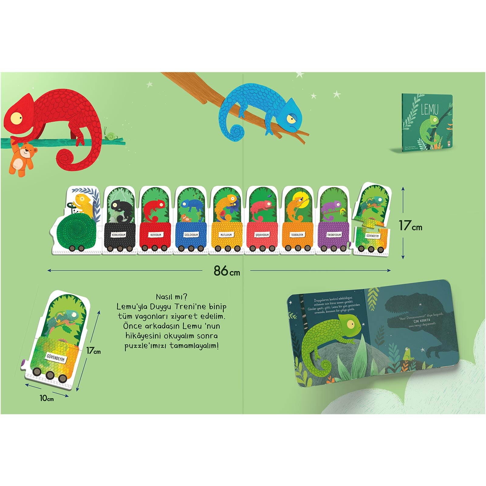 Lemu- Duygu Trenim 18 Parça Puzzle ve Kitap