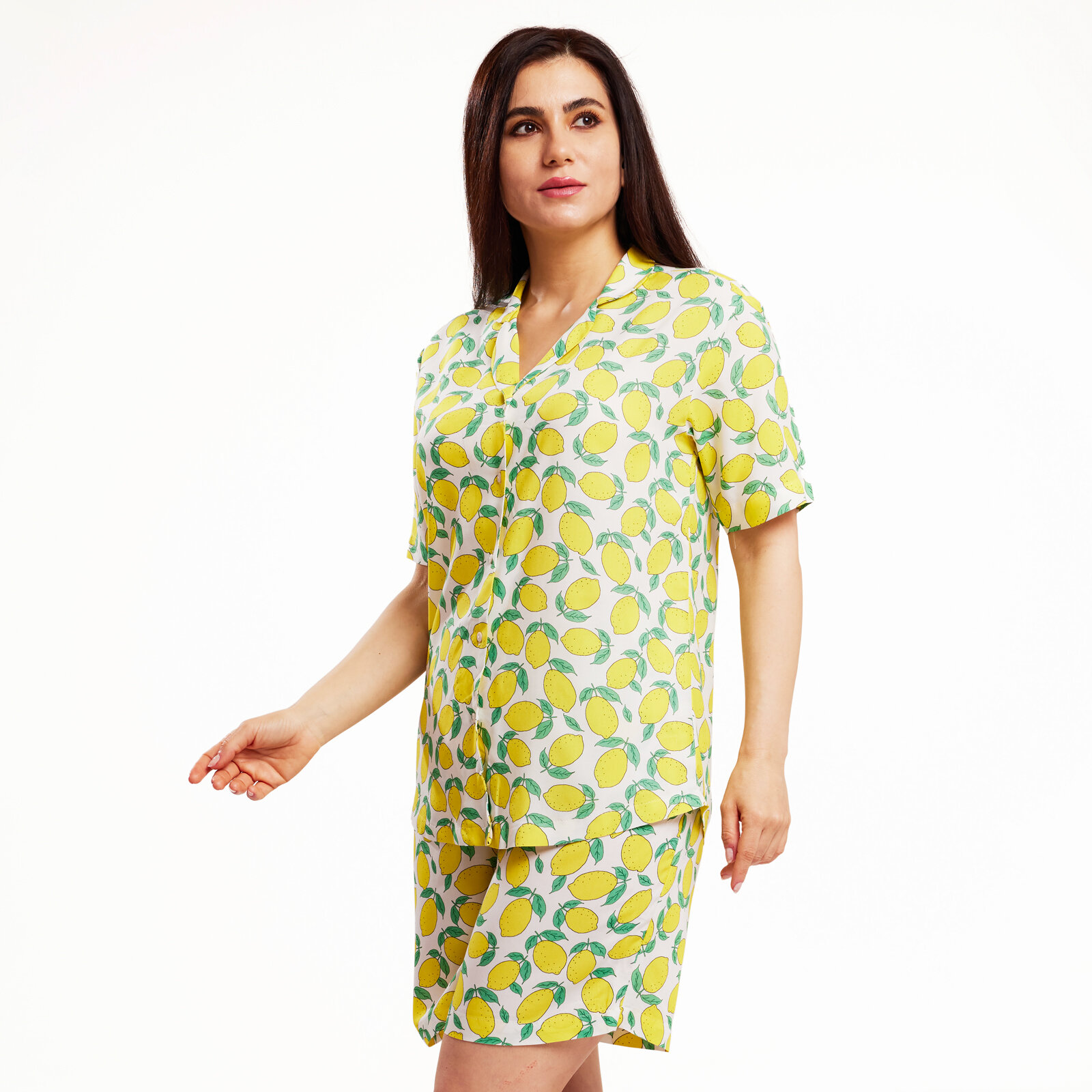 Limon Desenli Pijama Takımı Anne Giyim