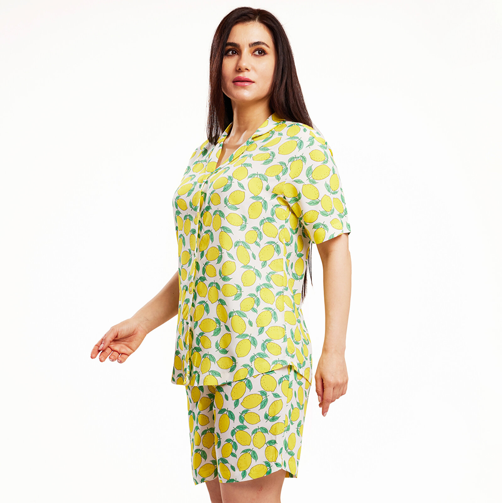 Limon Desenli Pijama Takımı Anne Giyim