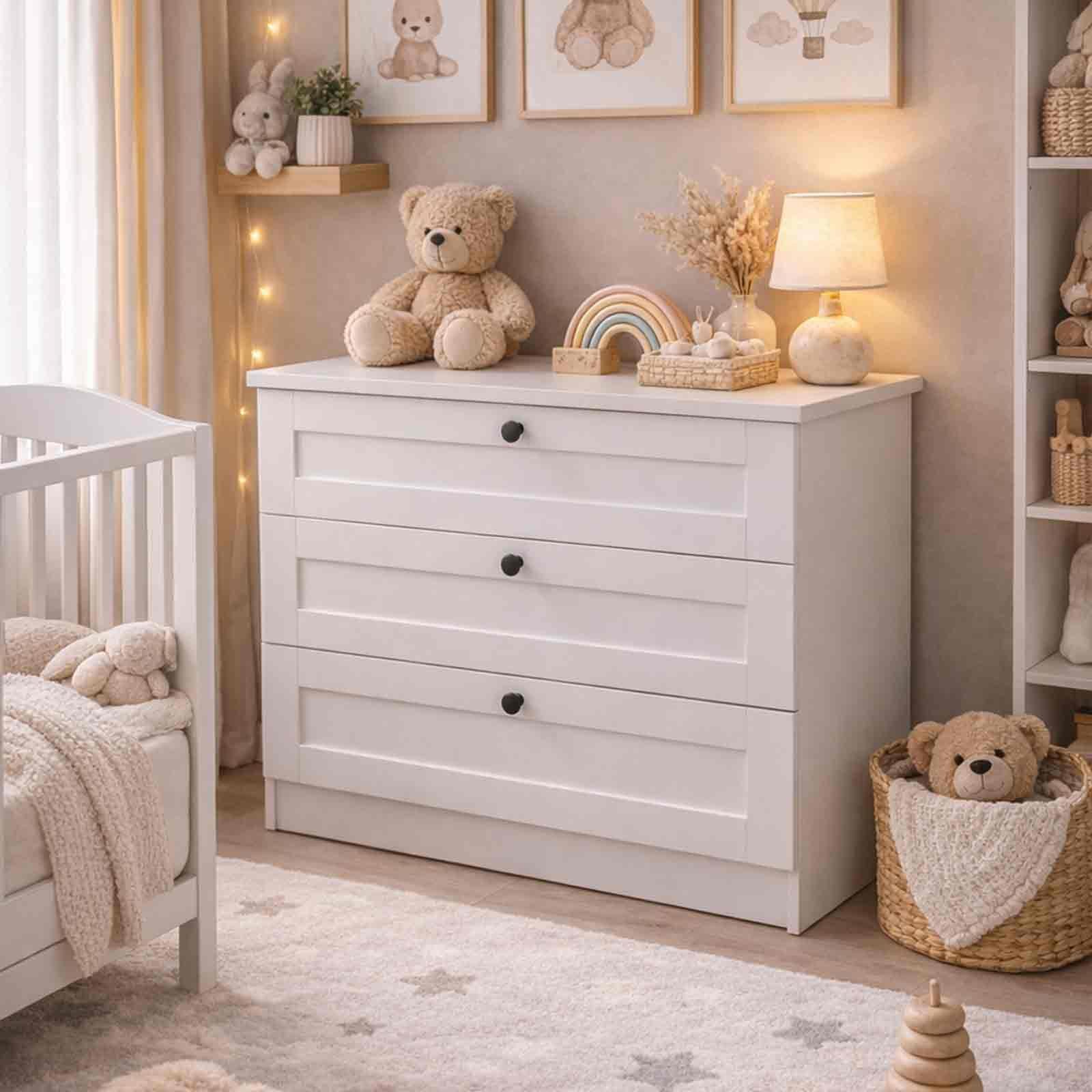 Lucas 3 Çekmeceli Şifonyer Beyaz