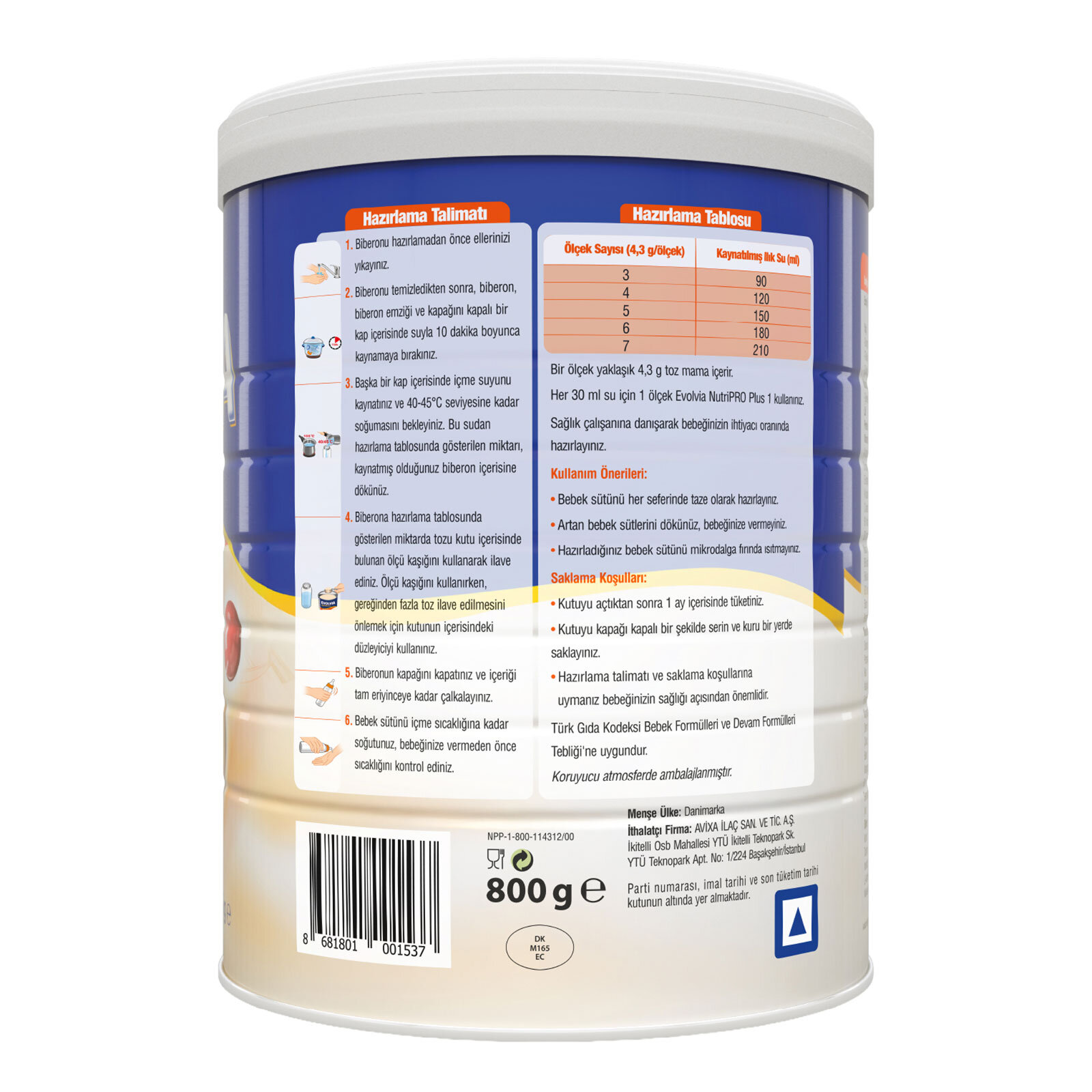 Nutripro Plus 1 Bebek Sütü 800 gr 0-6 Ay