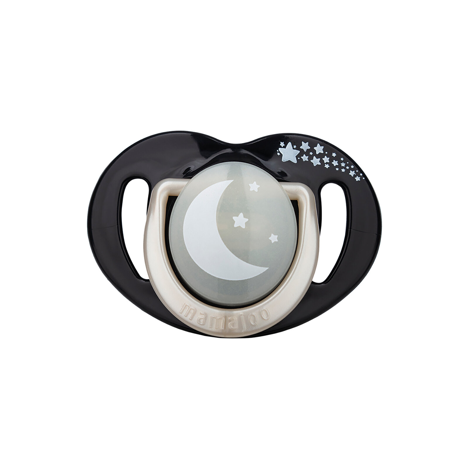 Black&Pearl Desenli 2'li Silikon Ortodontik Gece-Gündüz Yalancı Emzik 12 Ay + (Kutulu)