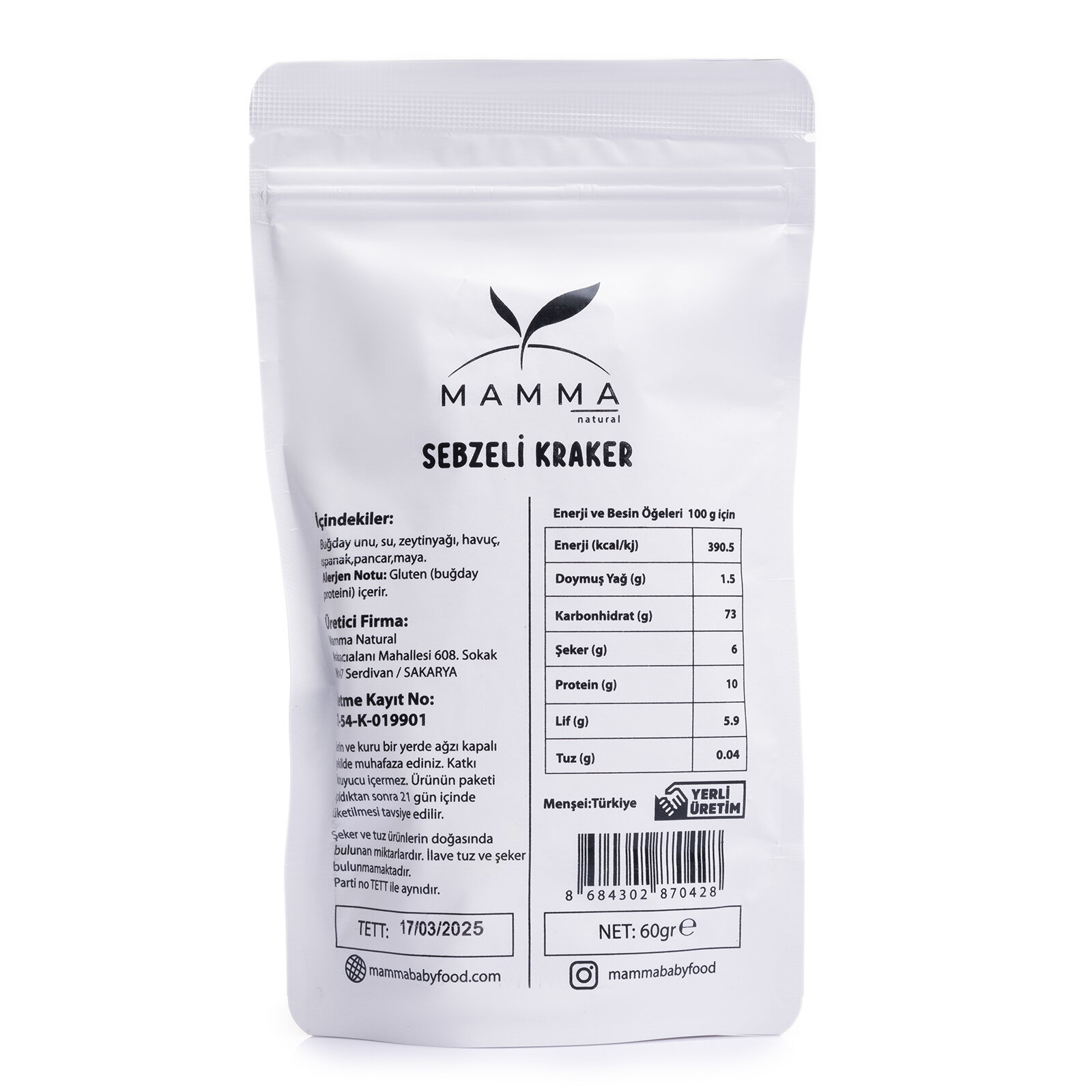 Mamma Sebzeli Kraker 60gr