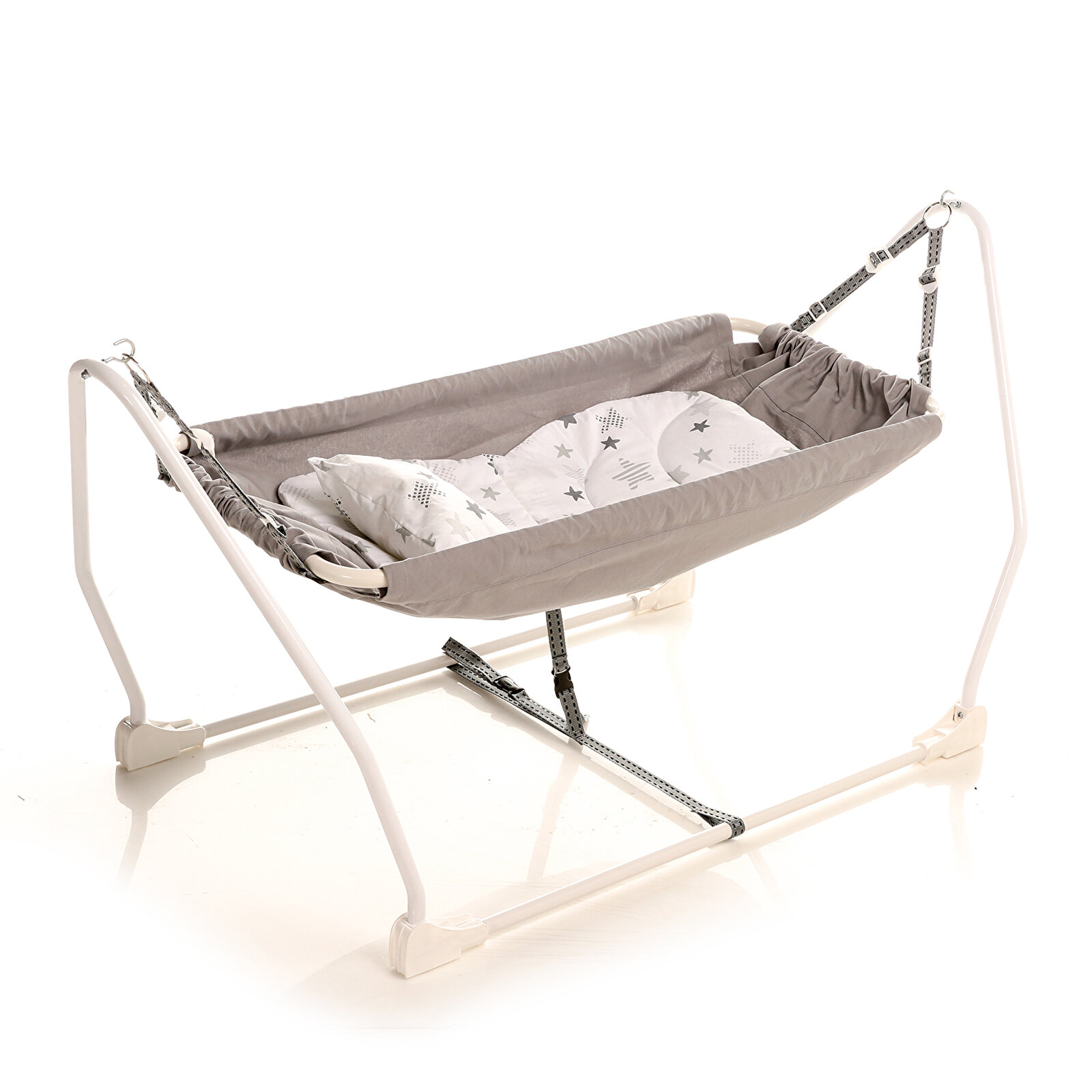 Marmaris Katlanır ve Sallanabilir Bebek Hamağı Gri