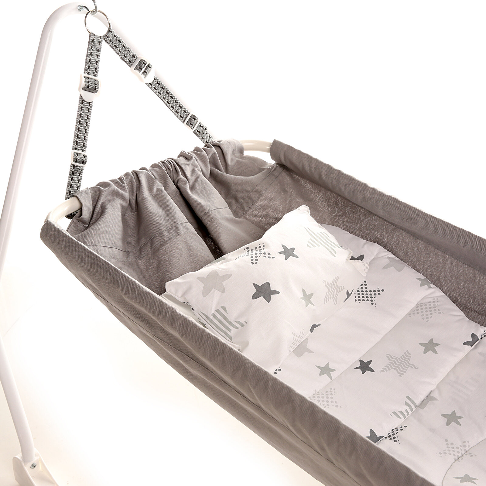 Marmaris Katlanır ve Sallanabilir Bebek Hamağı Gri