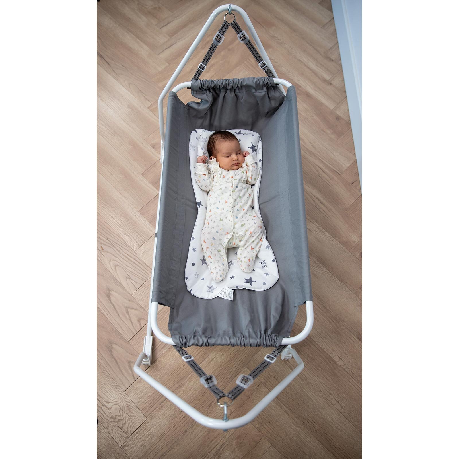 Marmaris Katlanır ve Sallanabilir Bebek Hamağı Gri