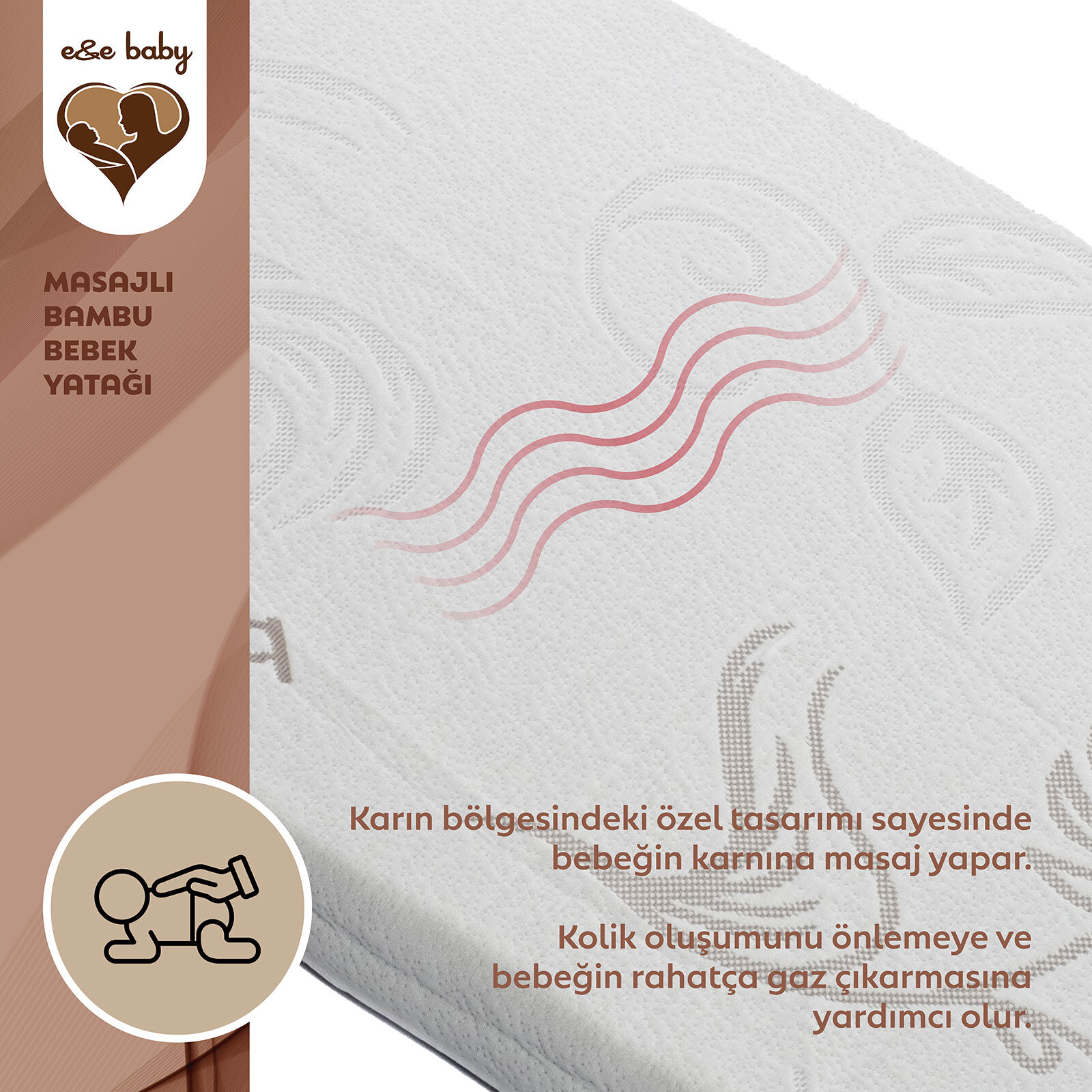 Masaj Yapan Bambu Kolik Bebek Yatağı 60x120