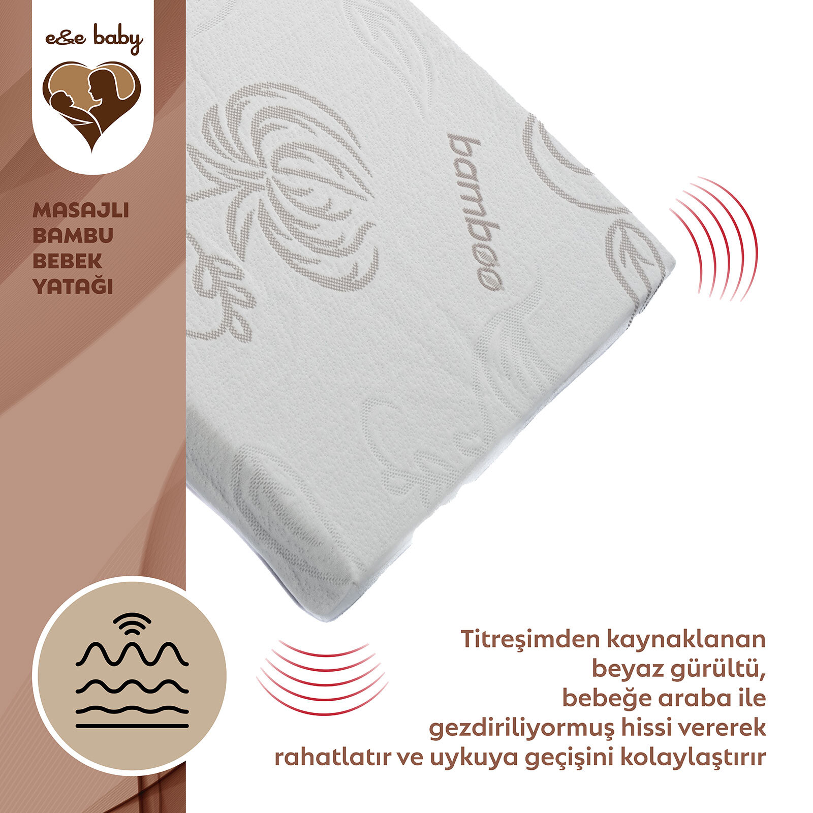 Masaj Yapan Bambu Kolik Bebek Yatağı 60x120