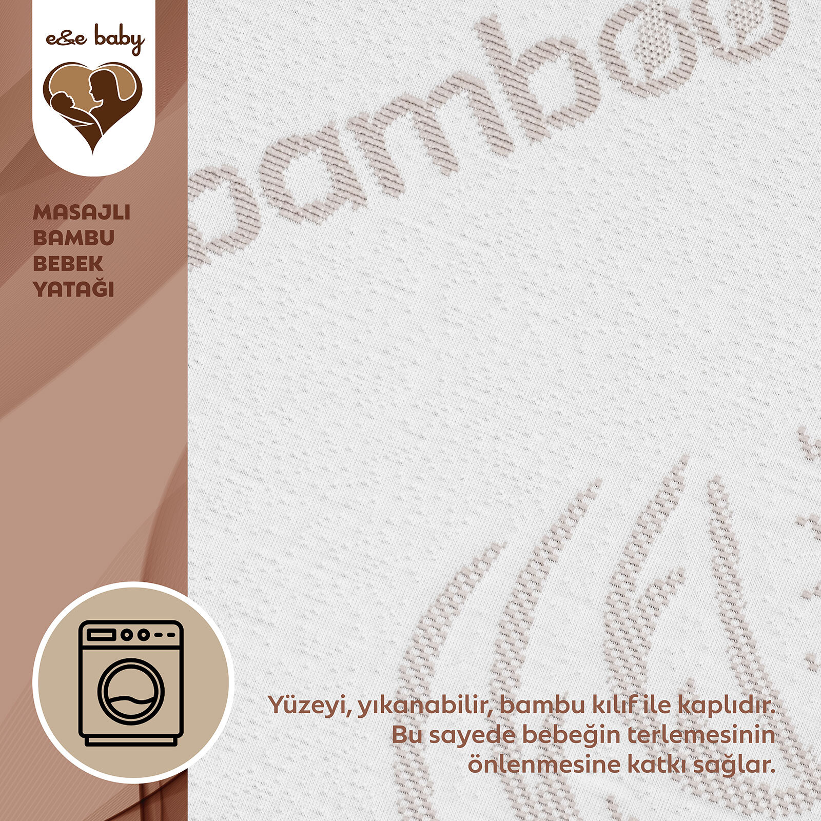 Masaj Yapan Bambu Kolik Bebek Yatağı 60x120