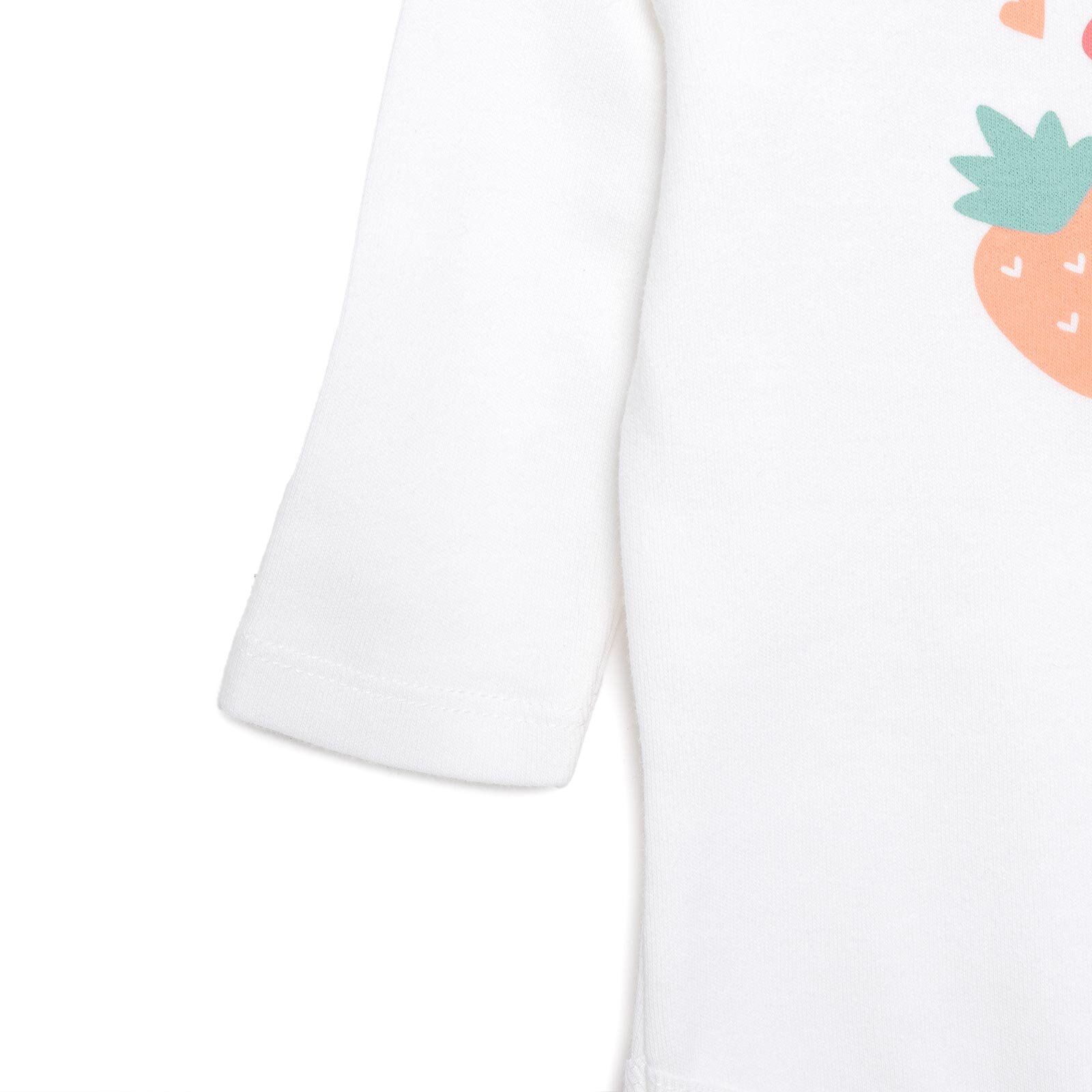 Meyve Baskılı Yenidoğan Kız Body-Patikli Alt-Şapka Kız Bebek