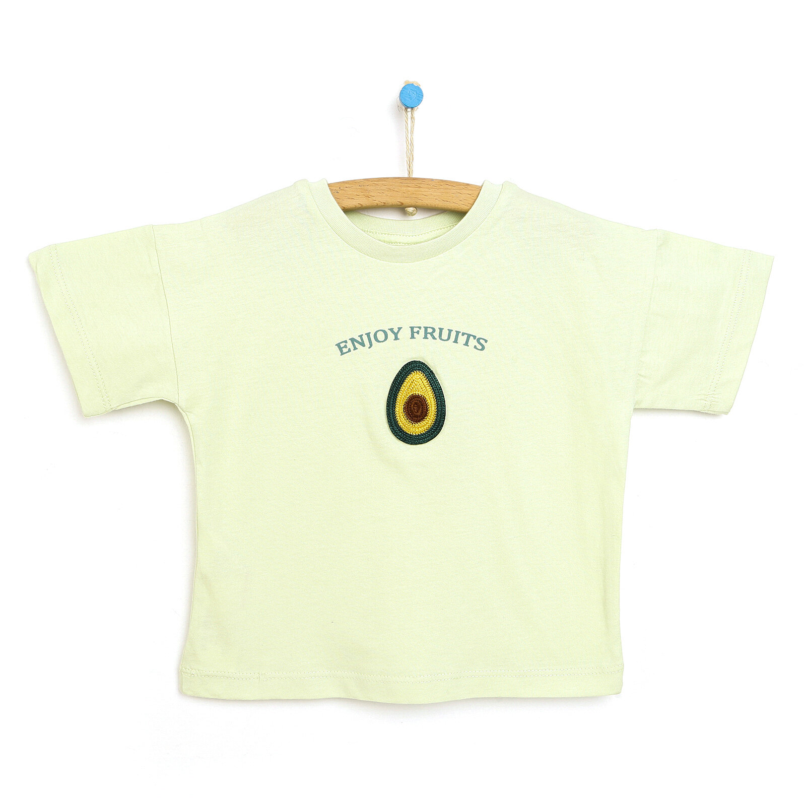Meyveler Avokado Nakış Etiketli - Enjoy Fruits Baskılı Tshirt