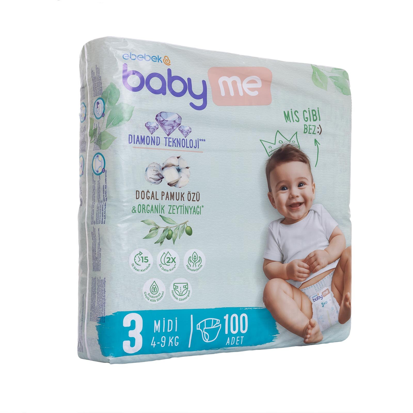 Midi 3 Numara Bebek Bezi 4-9 kg 100 Adet