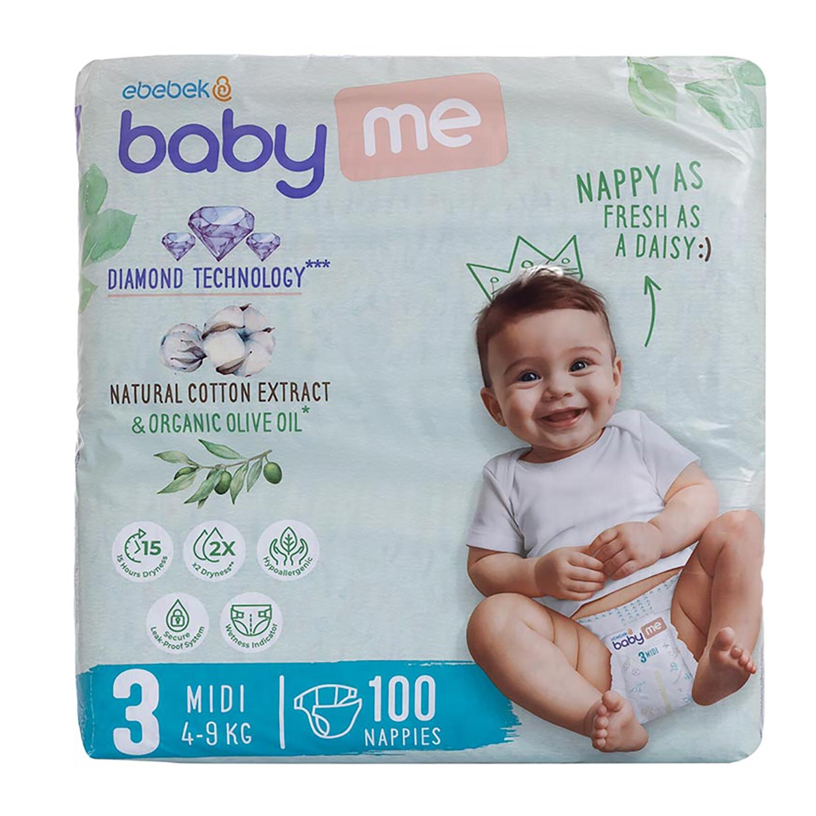 Midi 3 Numara Bebek Bezi 4-9 kg 100 Adet