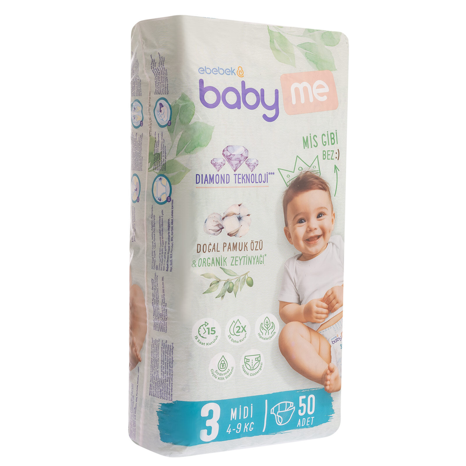 Midi 3 Numara Bebek Bezi 4-9 kg 50 Adet