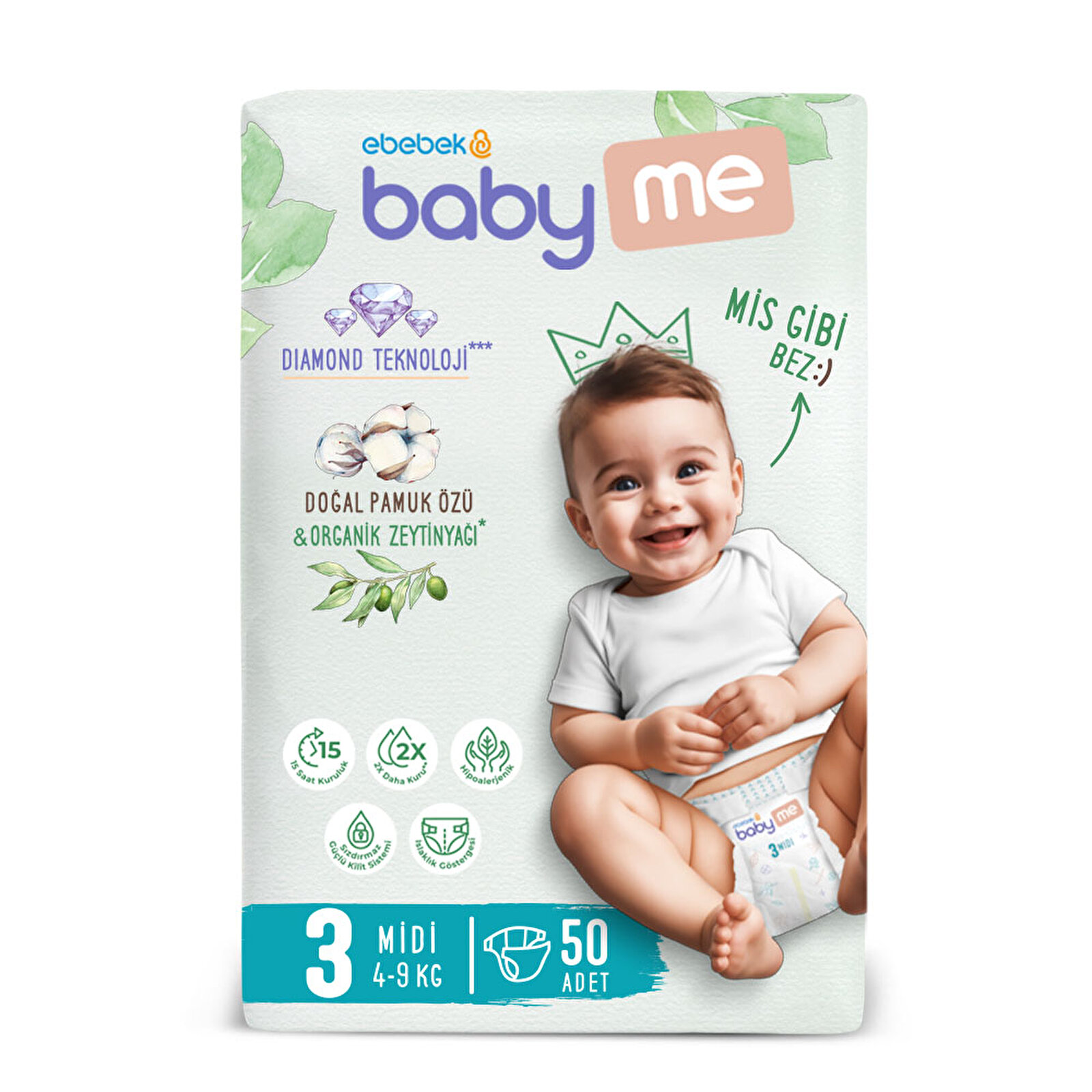 Midi 3 Numara Bebek Bezi 4-9 kg 50 Adet