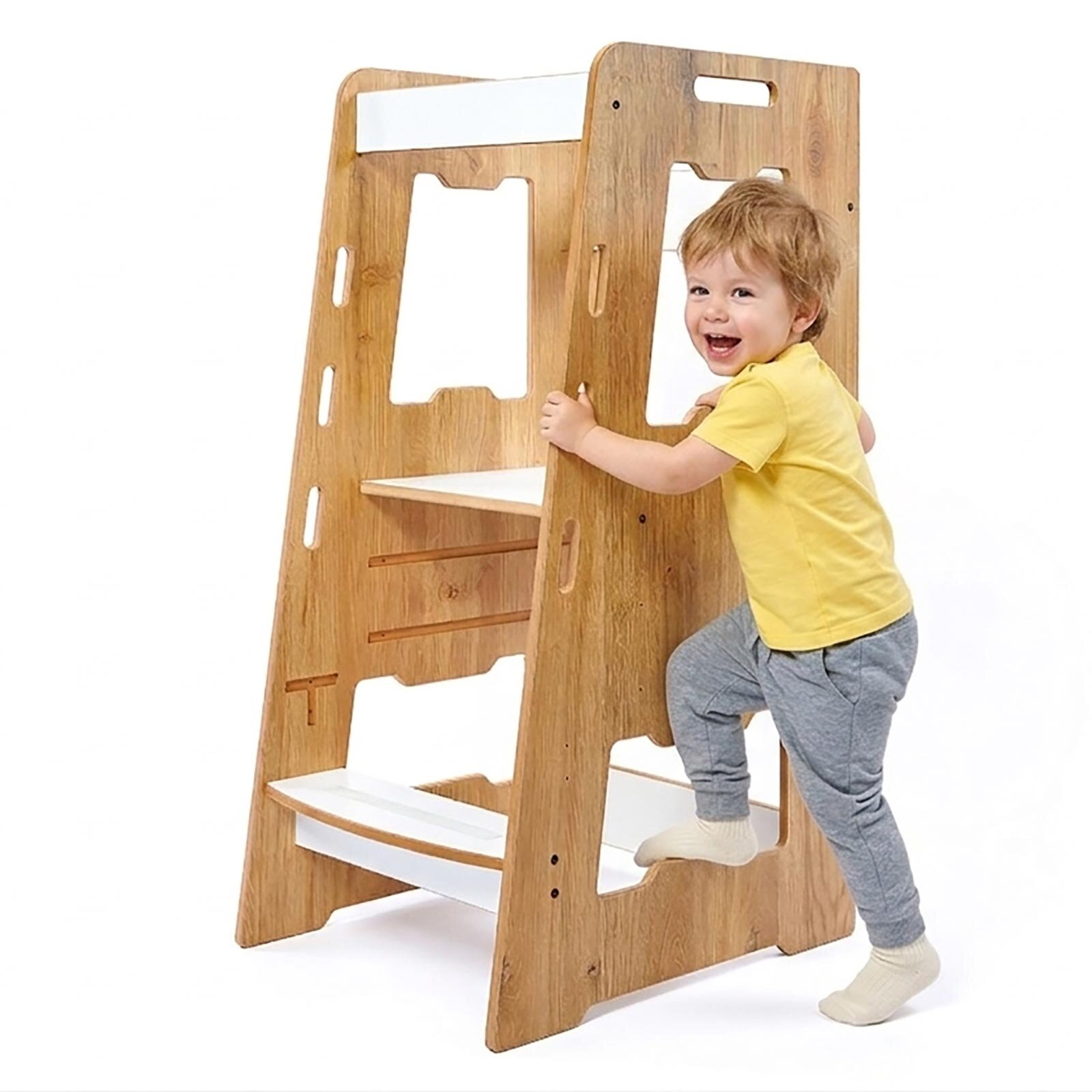 Ahşap Montessori Çocuk Öğrenme Kulesi Naturel 2-6 Yaş Ahşap Montessori Çocuk Öğrenme Kulesi Naturel 2-6 Yaş