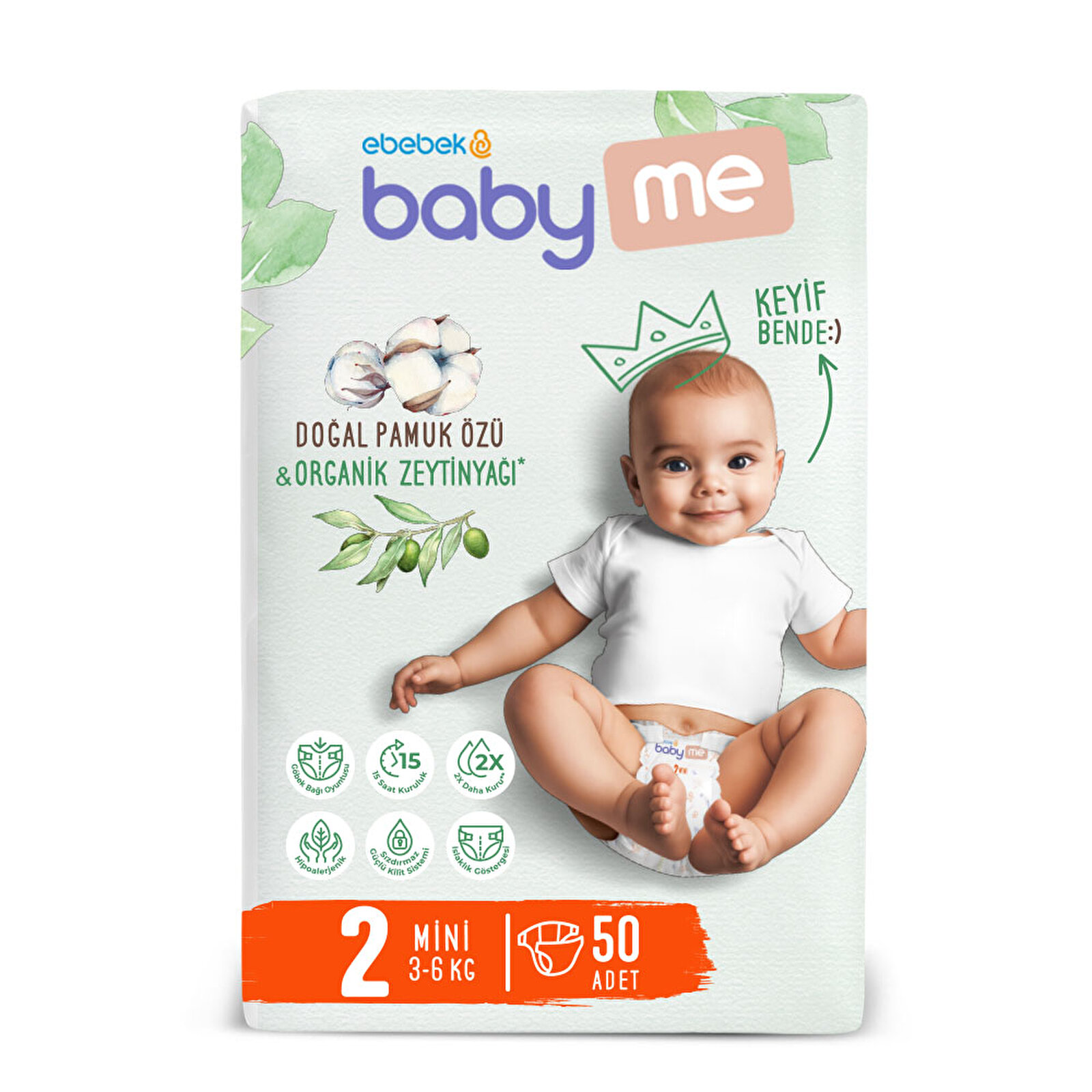 Mini 2 Numara Bebek Bezi 3-6 kg 50 Adet