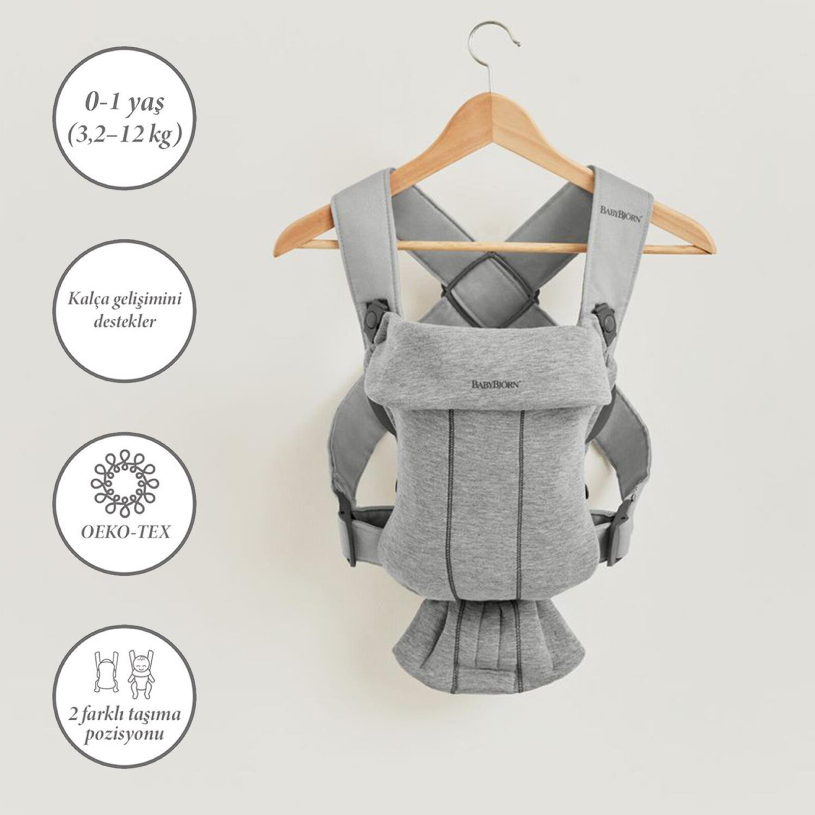 Mini Kanguru 3D Jersey Light Grey