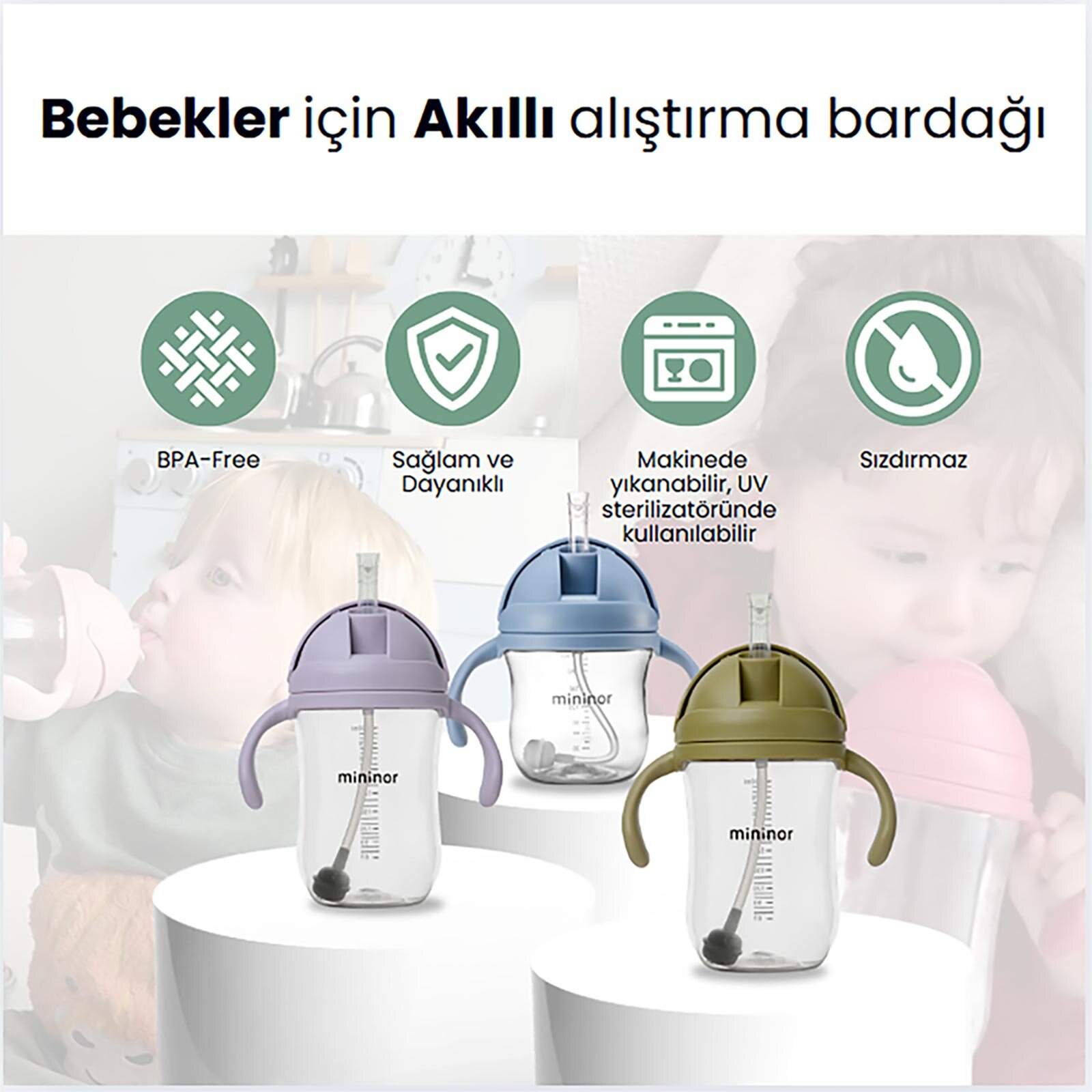 Tritan Alıştırma Bardağı 220 ml - Willow Green Tritan Alıştırma Bardağı 220 ml - Willow Green