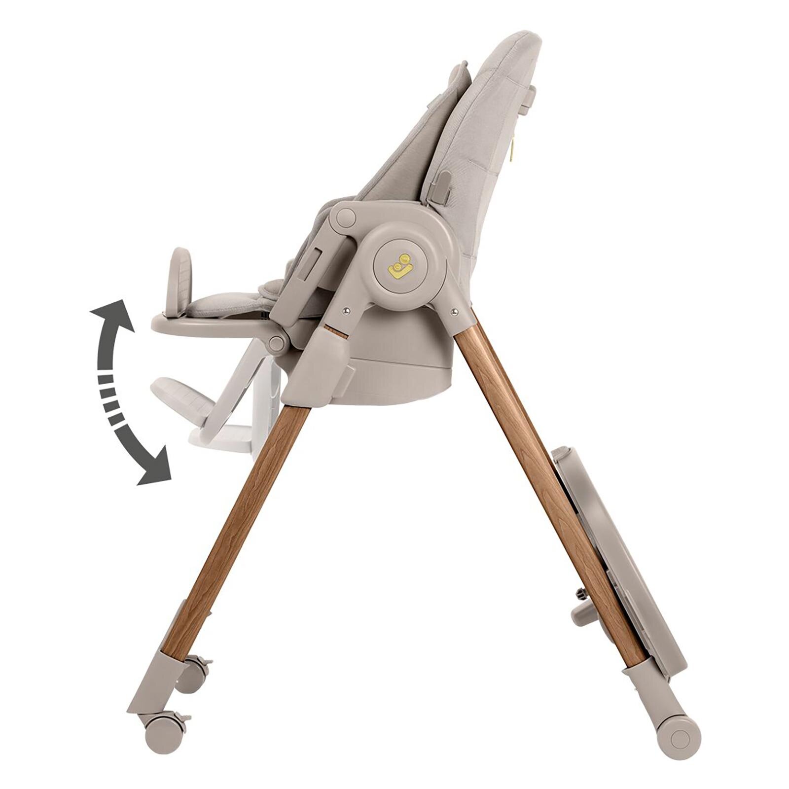 Minla Plus 6'sı Bir Arada Ahşap Görünümlü 4 Tekerlekli Mama Sandalyesi Beige