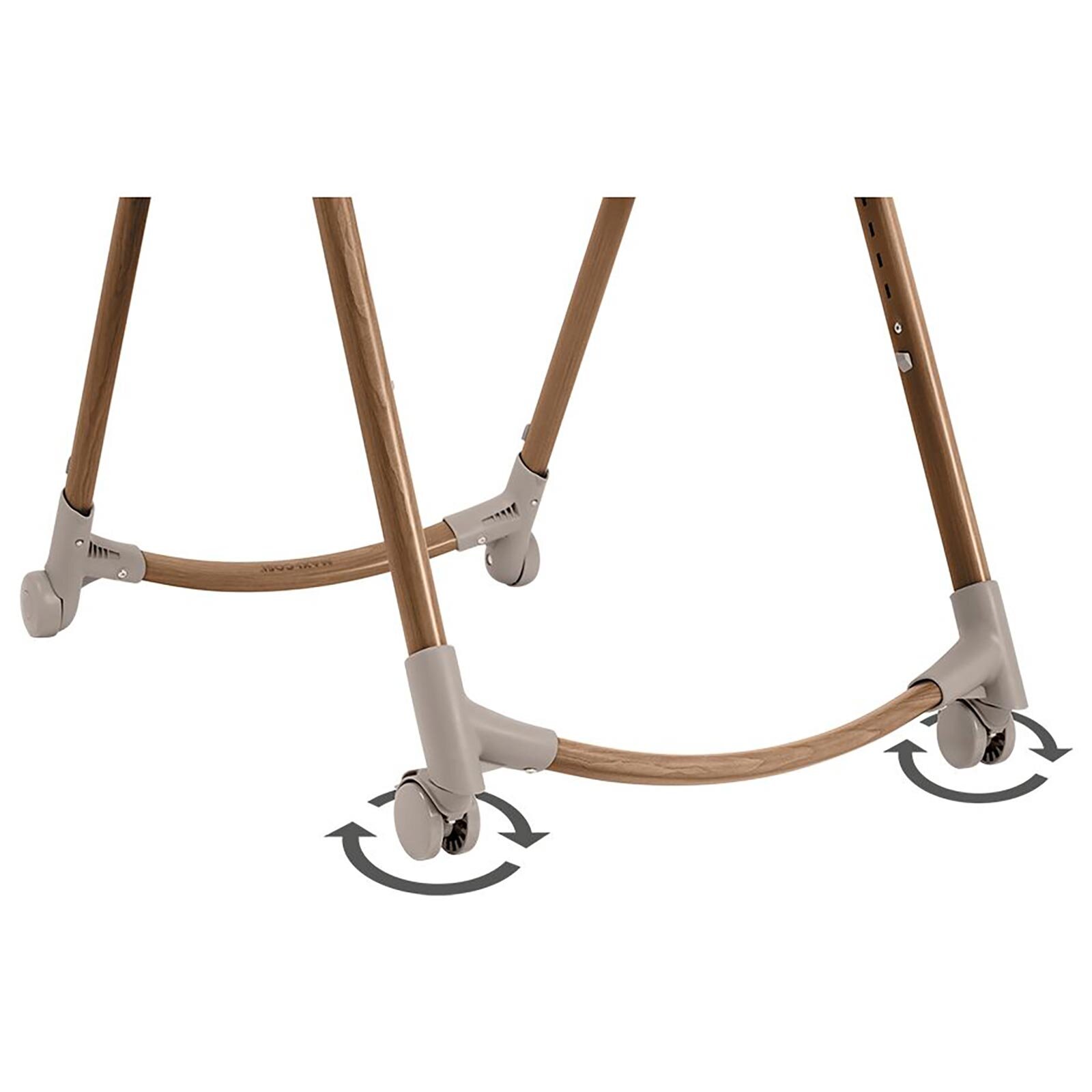 Minla Plus 6'sı Bir Arada Ahşap Görünümlü 4 Tekerlekli Mama Sandalyesi Beige