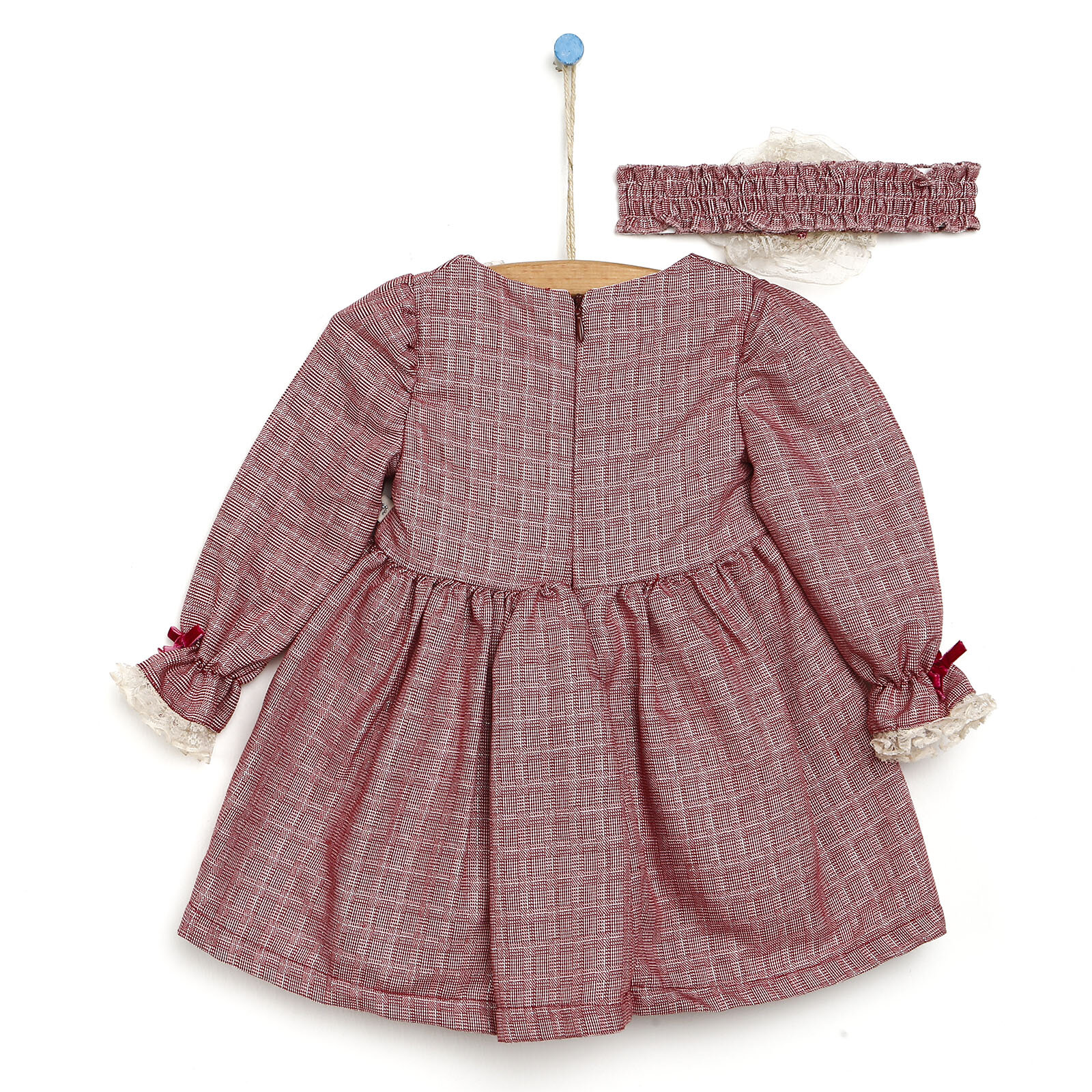 Miomi Kız Bebek Windy Fırfırlı Düğmeli Saç Bantlı Elbise Kız Bebek