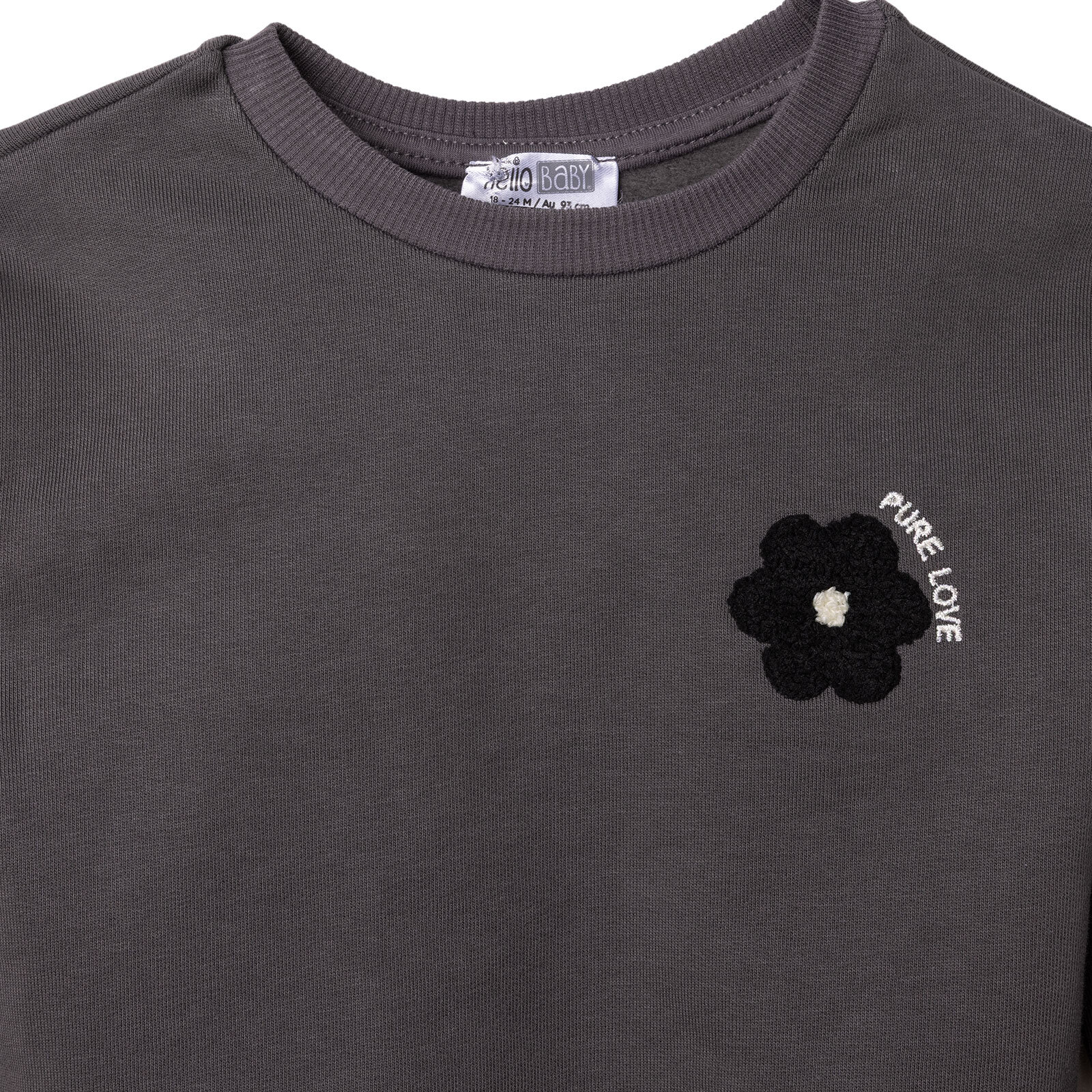 Kız Bebek Monochrome Sweatshirt - Tayt Üç İplik Reçme Paça Kız Bebek Monochrome Sweatshirt - Tayt Üç İplik Reçme Paça