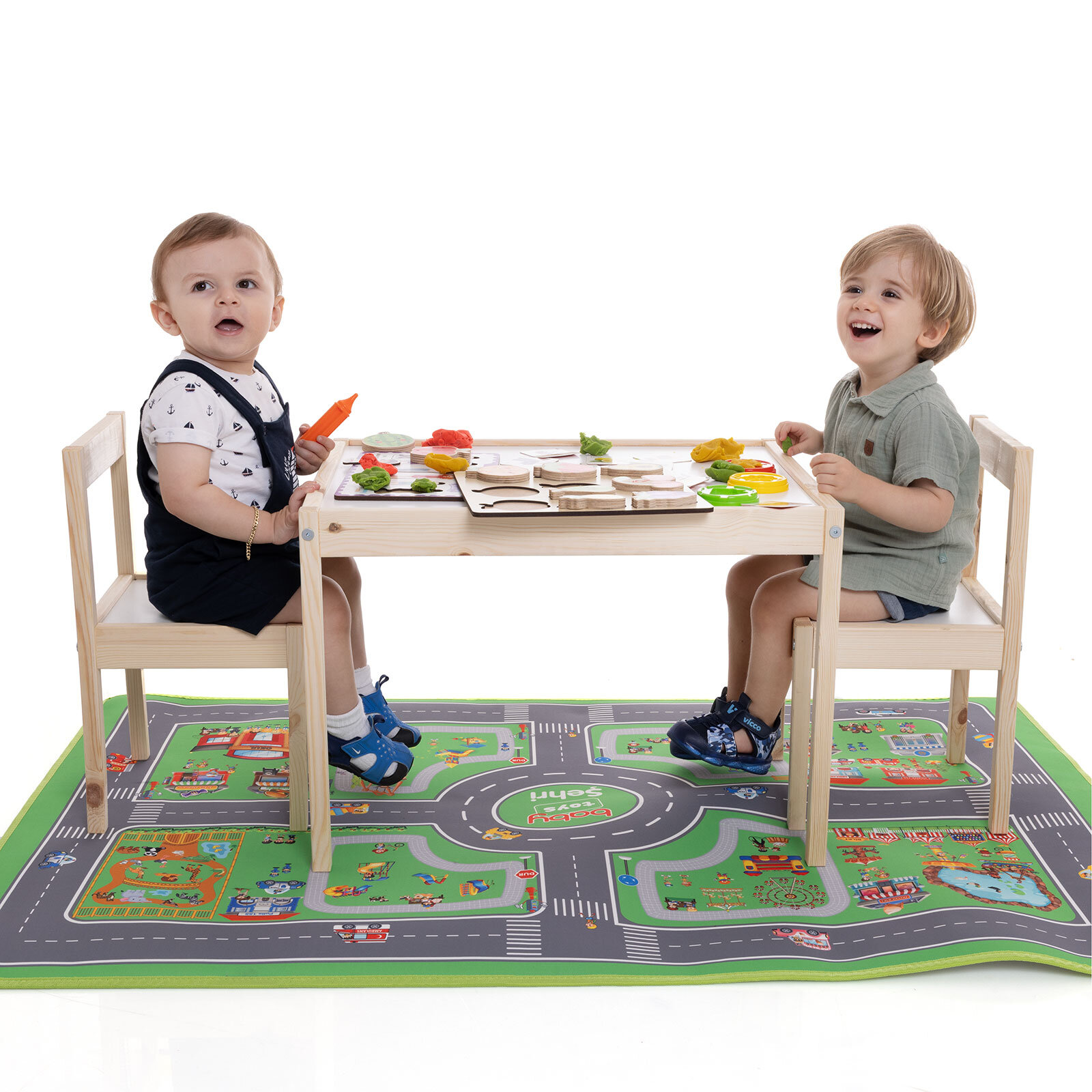 Montessori Ahşap Çocuk Masa ve 2 Sandalye Set Montessori Ahşap Çocuk Masa ve 2 Sandalye Set