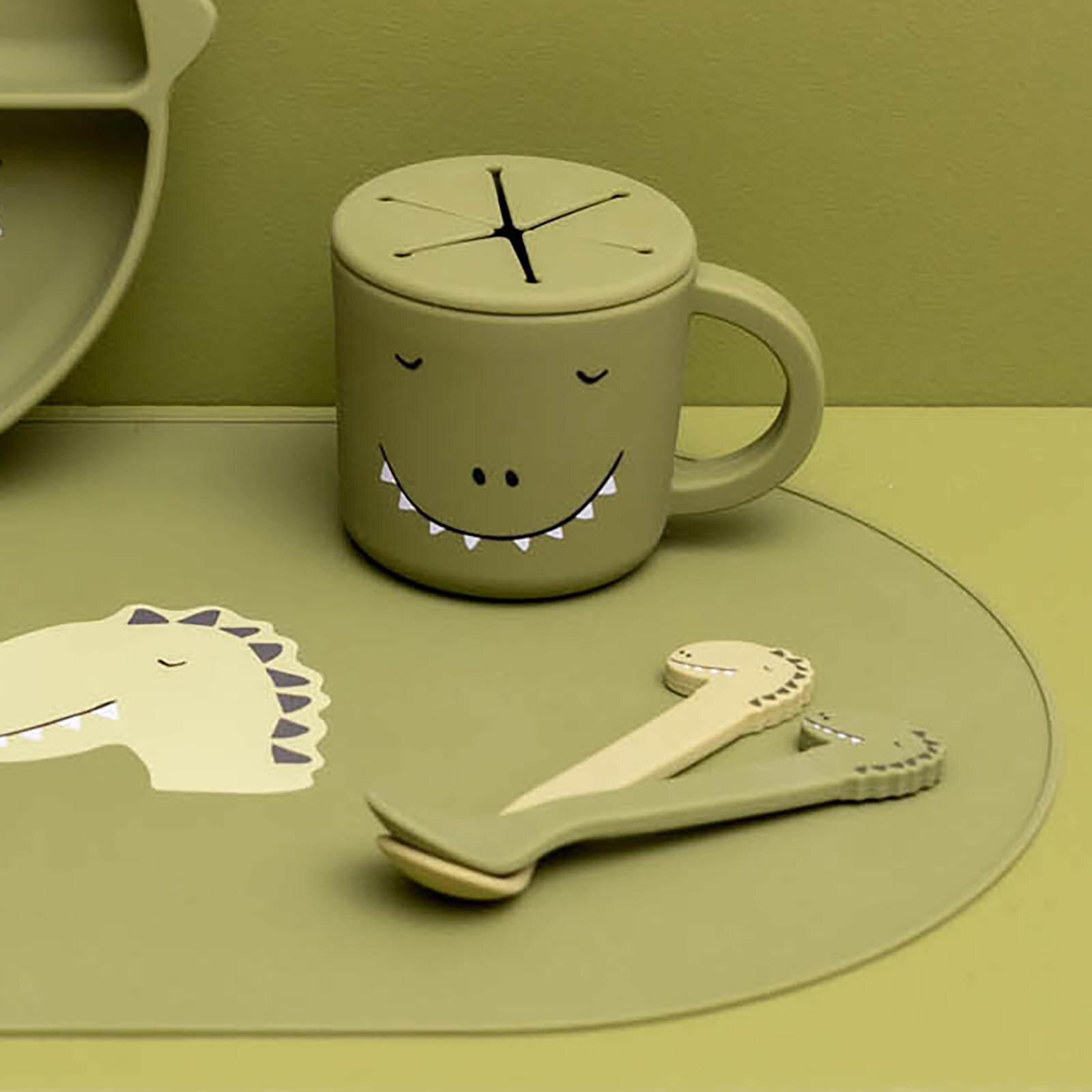 Mr. Dino - Silikon 2li Kaşık Seti Mr. Dino - Silikon 2li Kaşık Seti