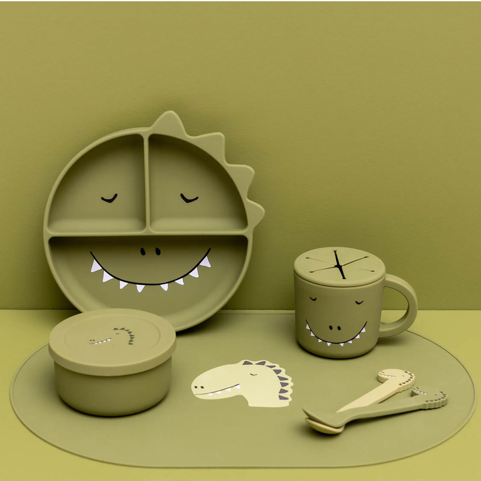 Mr. Dino - Silikon Vakumlu Bölmeli Tabak Mr. Dino - Silikon Vakumlu Bölmeli Tabak