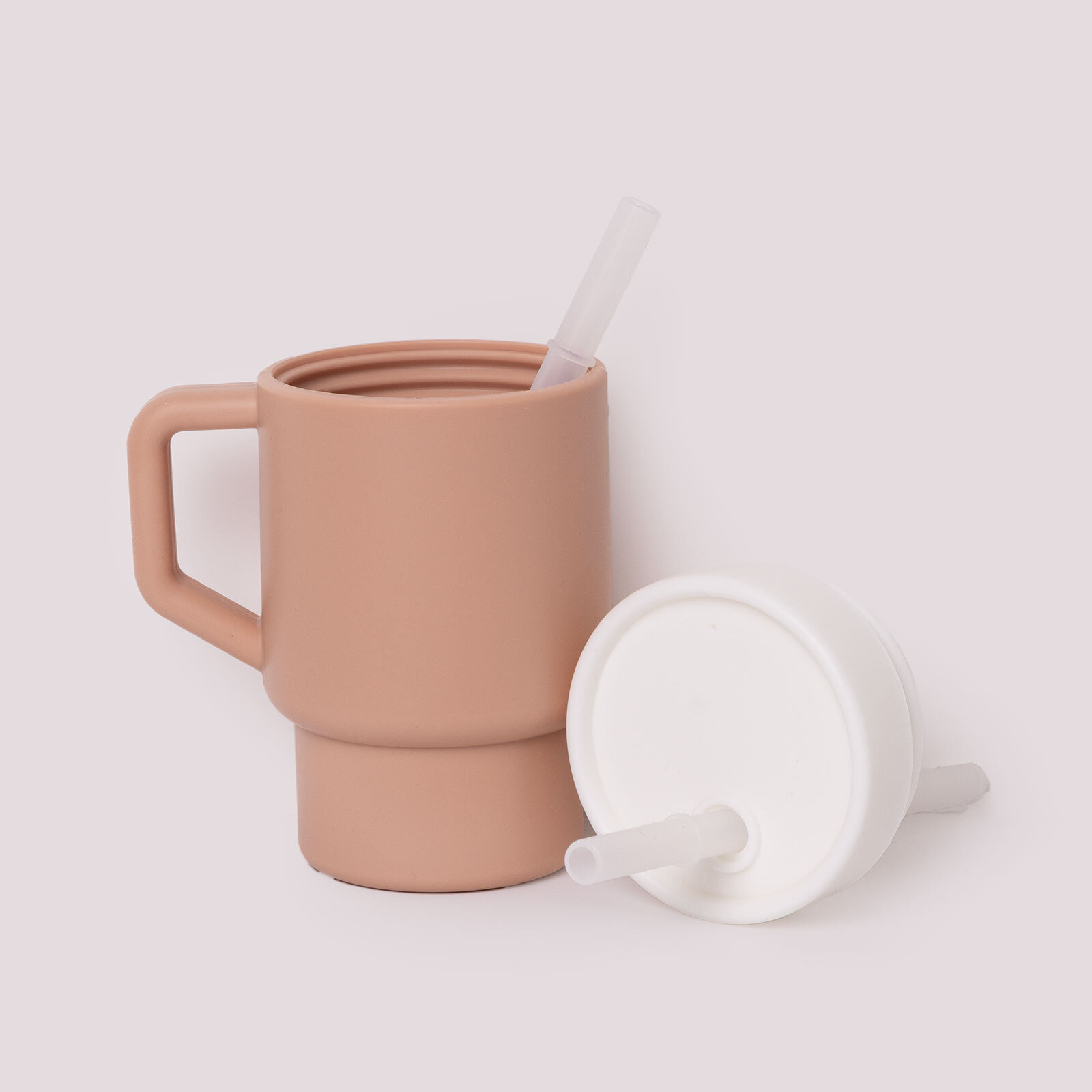 Mugley Tek Kulplu Pipetli Silikon Bardak Pow Pow Pinky