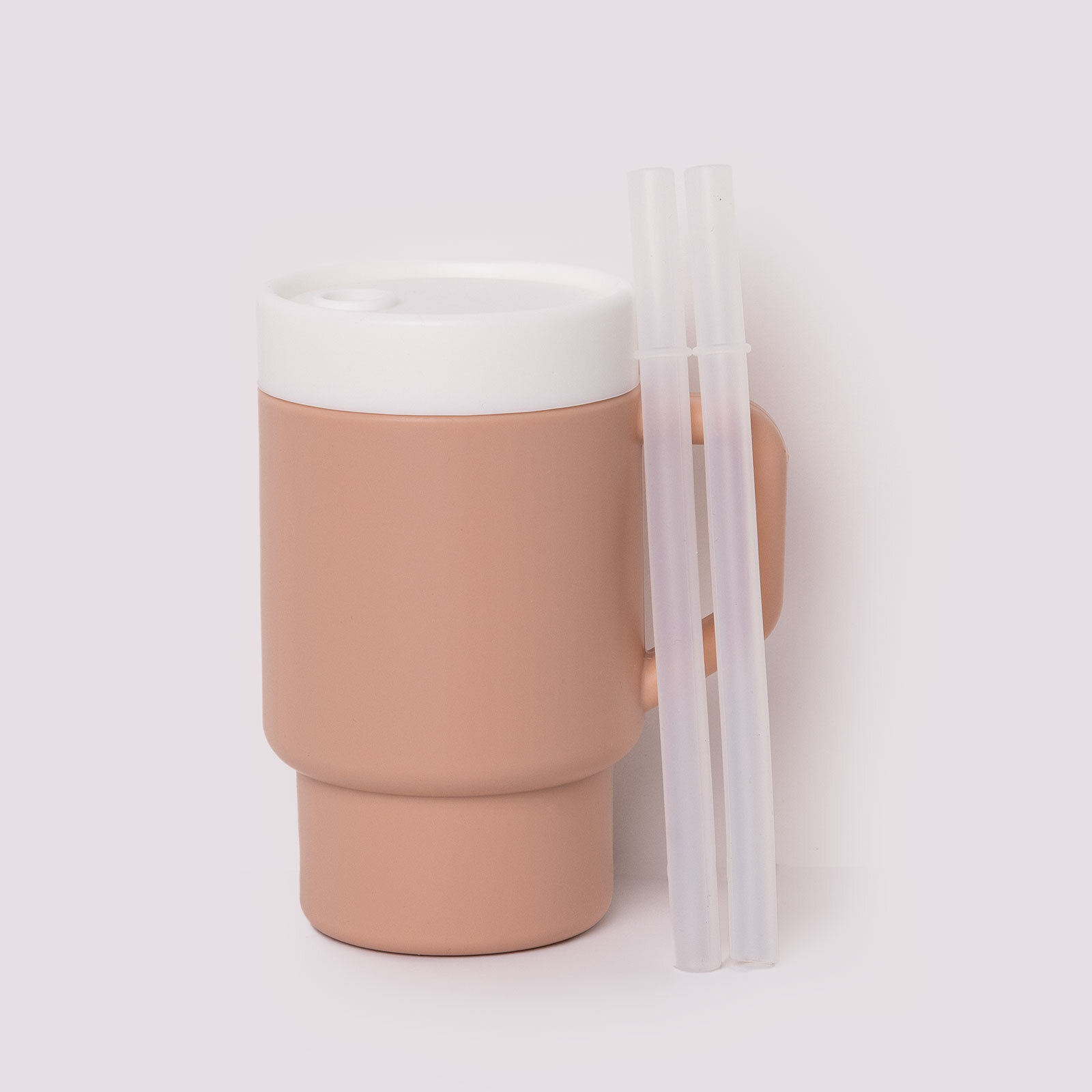 Mugley Tek Kulplu Pipetli Silikon Bardak Pow Pow Pinky