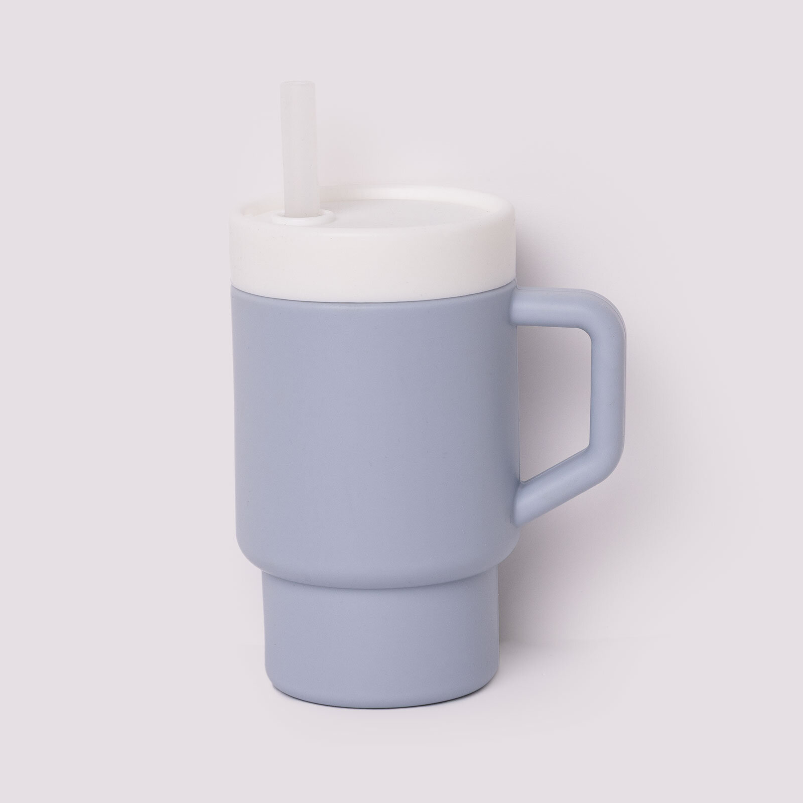 Mugley Tek Kulplu Pipetli Silikon Bardak Sky Blue