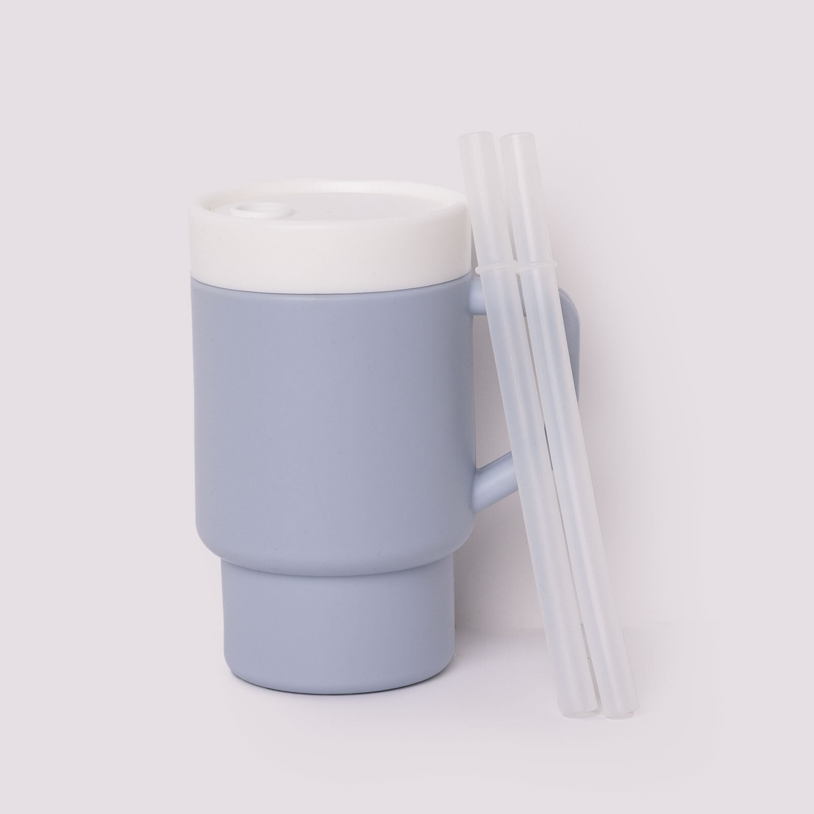 Mugley Tek Kulplu Pipetli Silikon Bardak Sky Blue